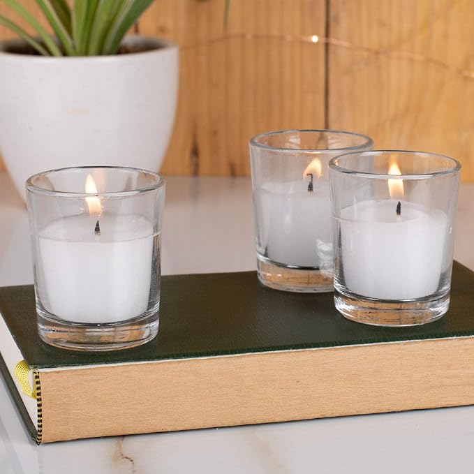 Kaameri Bazaar Set of 6 Highly Fragranced Jasmine Fields Filled Glass Votive Candles