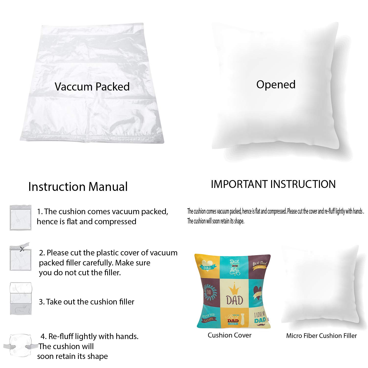 Gits For Parents- Dad Mom Printed Cushion Cover Set Of 2