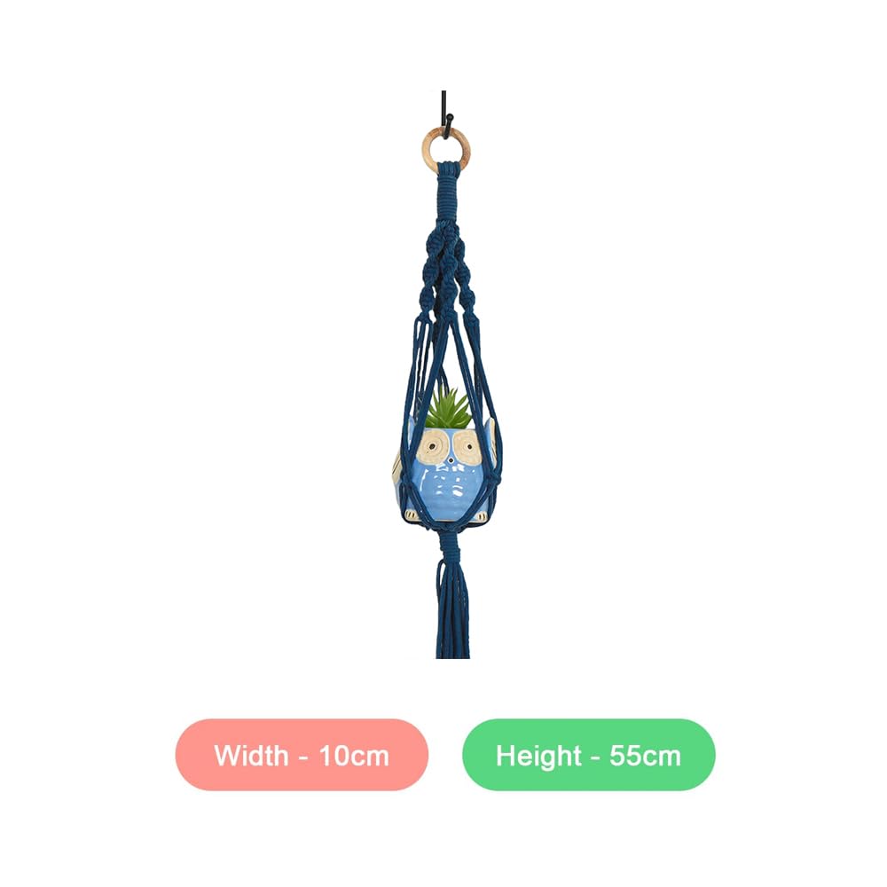 Macrame Plant Hanger with Owl Shaped Pot for Plants  Decorative Item for Diwali Apartment Dorm Bedro