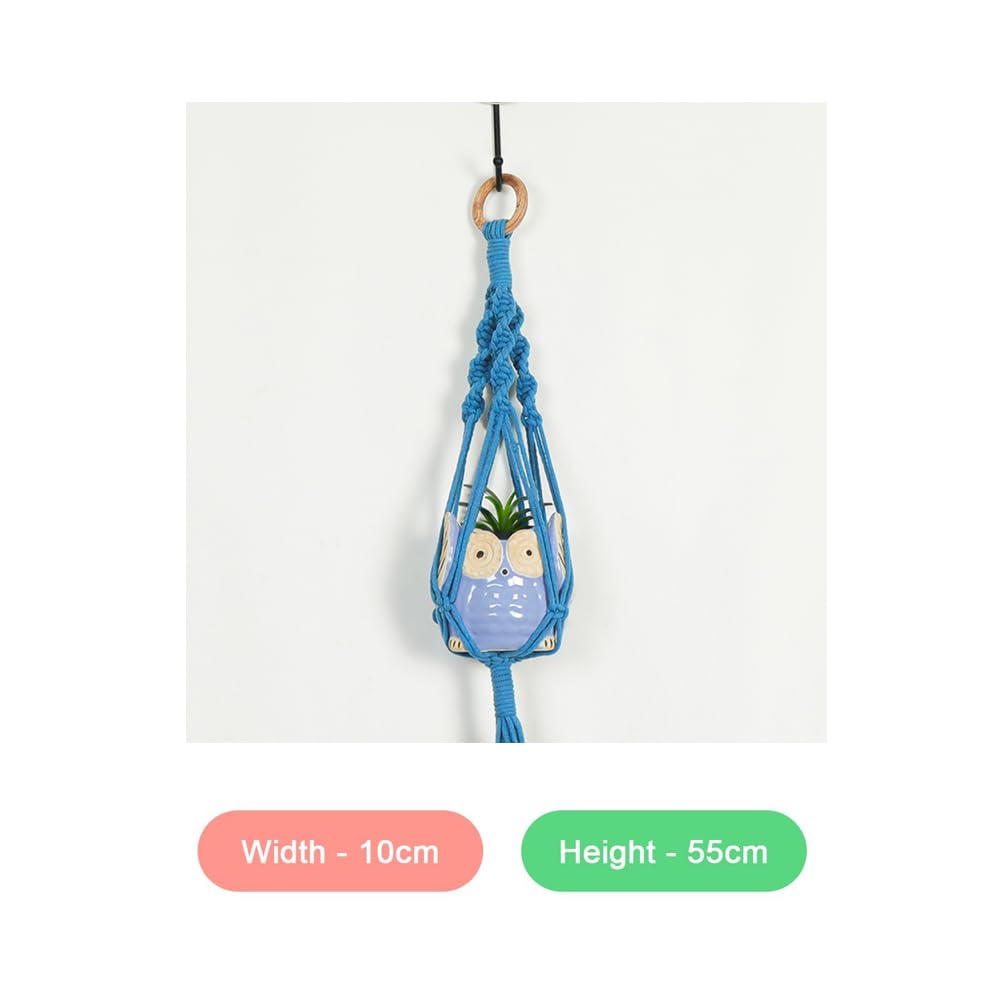 Macrame Plant Hanger with Owl Shaped Pot for Plants  Decorative Item for Diwali Apartment Dorm Bedro