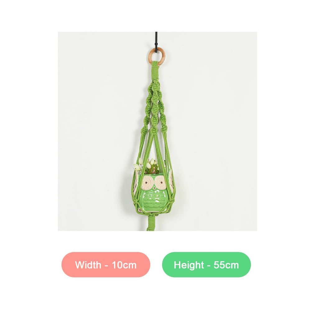 Macrame Plant Hanger with Owl Shaped Pot for Plants  Decorative Item for Diwali Apartment Dorm Bedro