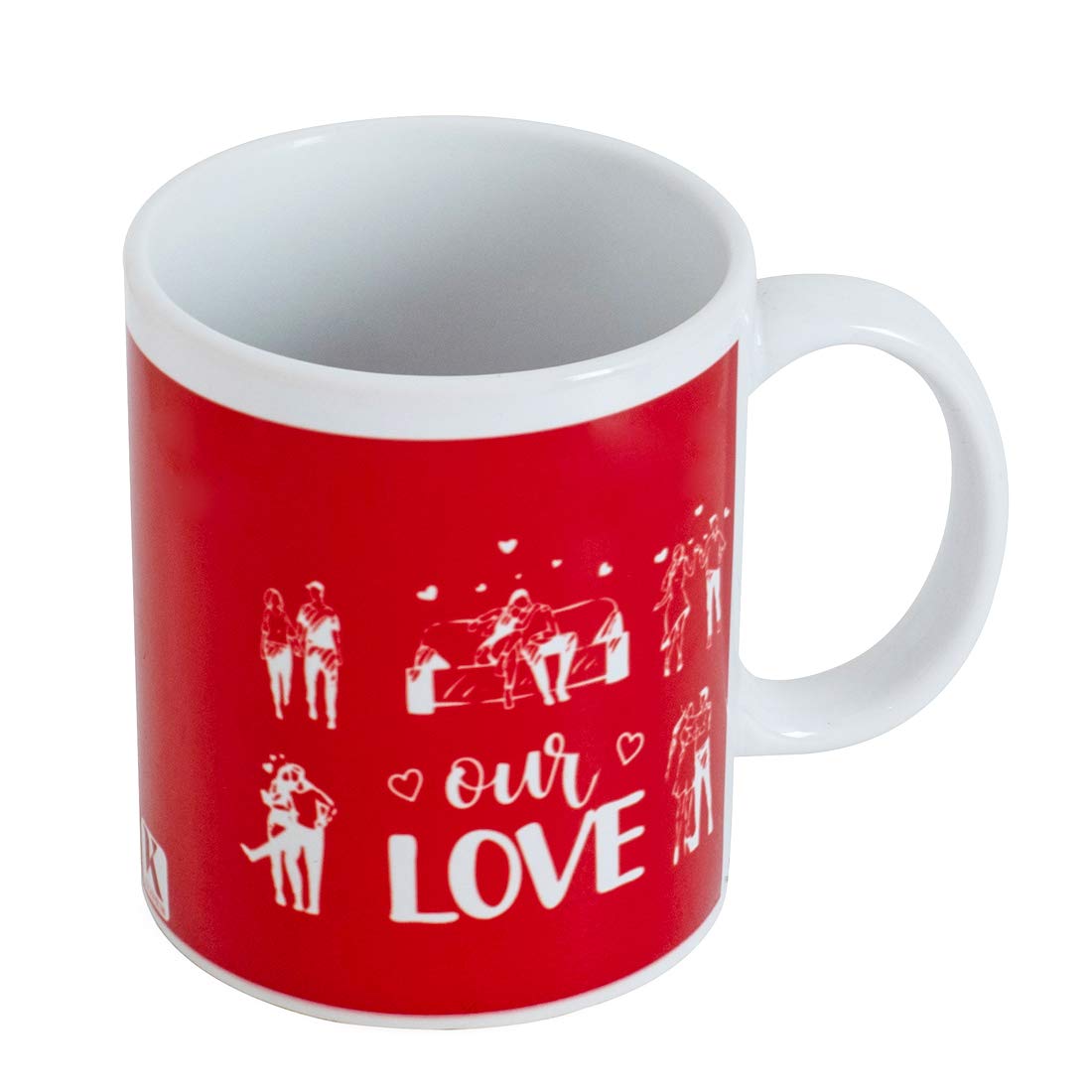 Valentines Day Love enamour with Our Love Quote Cushion Cover with Filler(Red 12 x 12) Mug 330 ml an