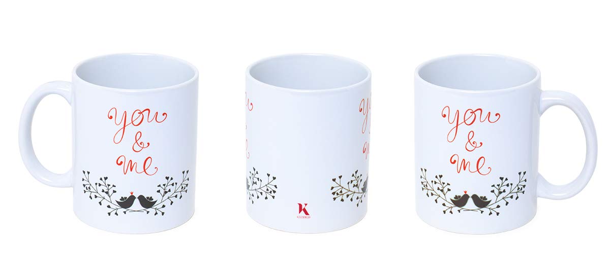 Valentines Day You and me Quote Coffee Mug (Multicolour, 330 ml) - Gift for Girlfriend-Boyfriend-Wif