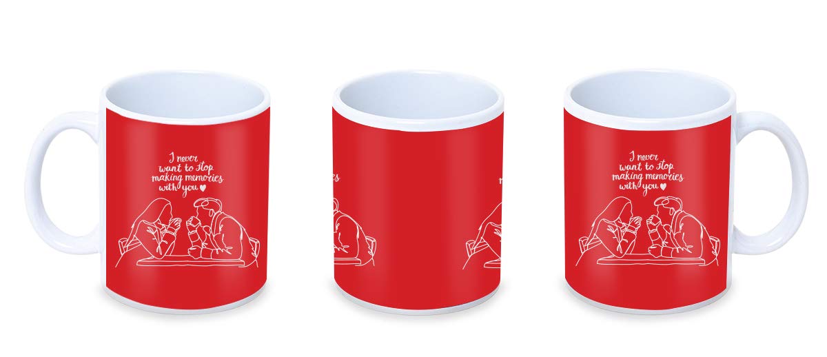 Valentines Day All You Need is Love Quote Coffee Mug (Multicolour, 330 ml) - Gift for Girlfriend-Boy