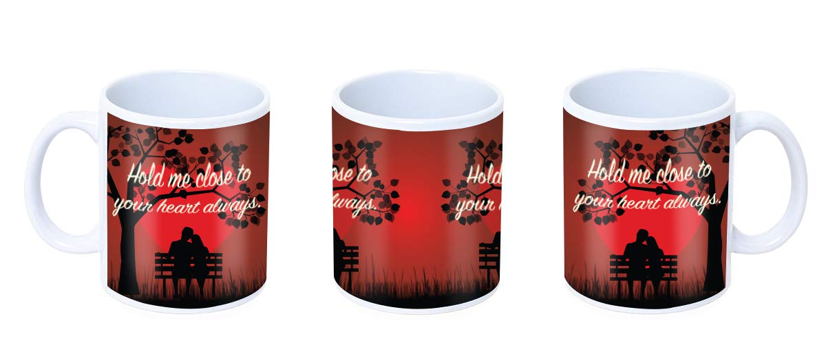 Valentines Day I Never Want to Stop Making Memories with You Quote Coffee Mug (Multicolour, 330 ml) 