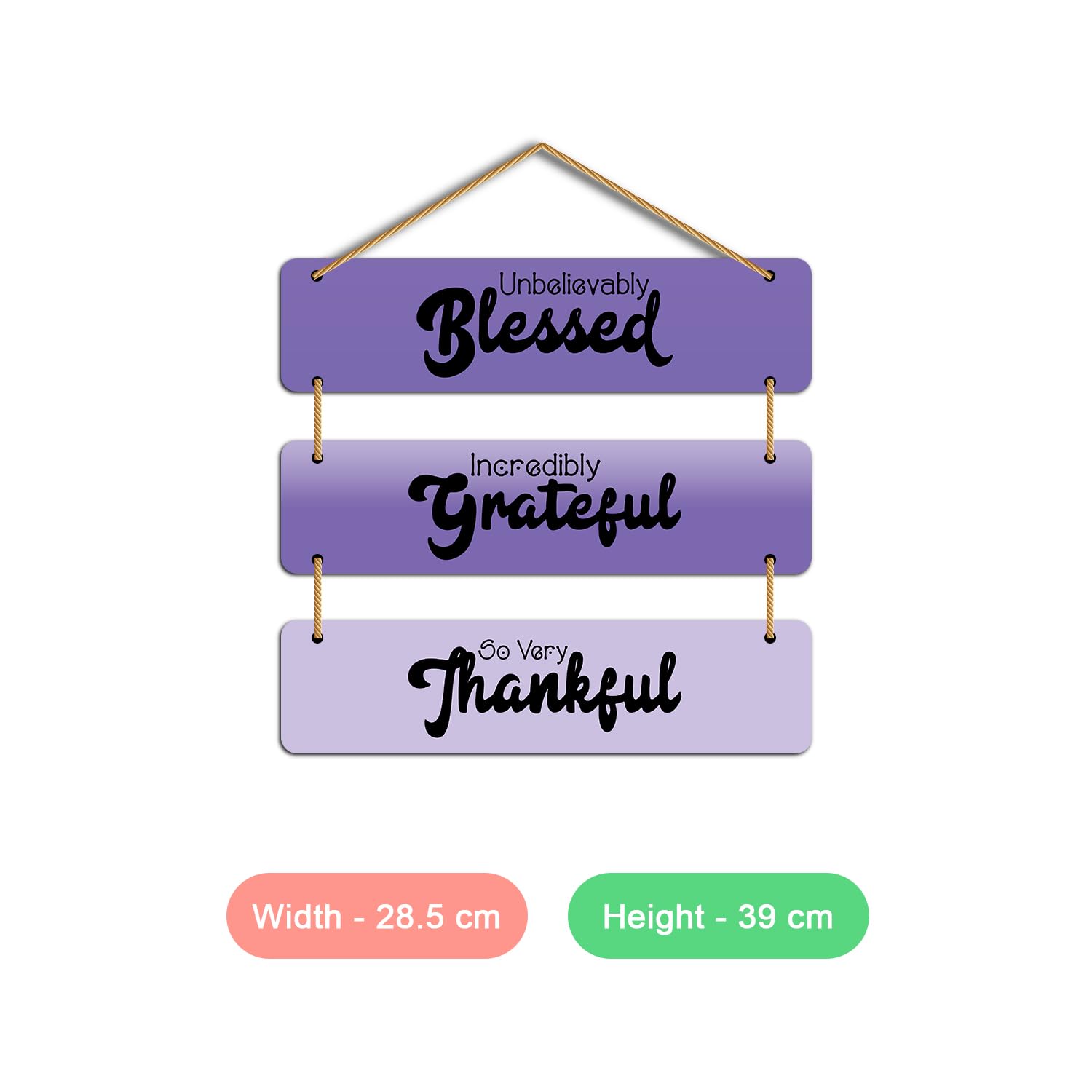 Blessed_Purple Wall Sculpture – Wooden Handcrafted Door Hanging Decorative Items 
