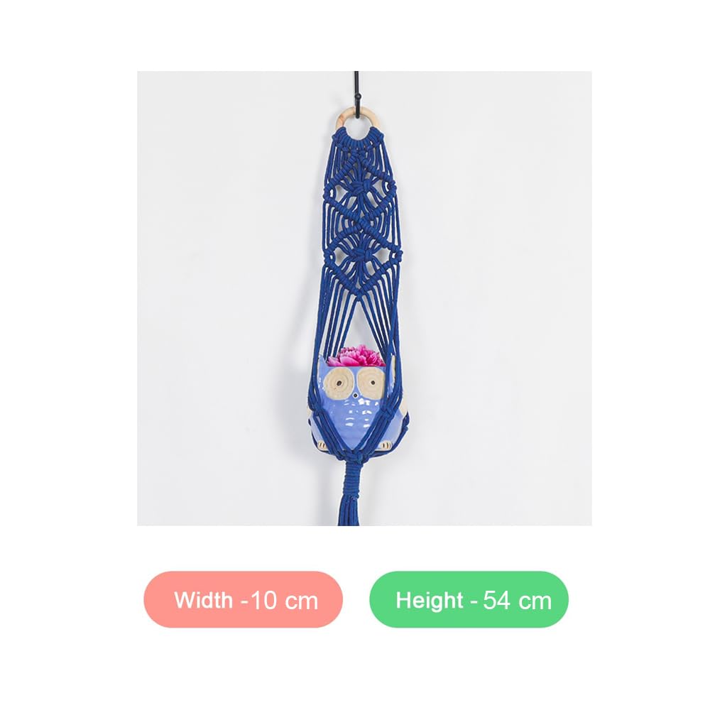 Macrame Plant Hanger with Owl Shaped Pot for Plants  Decorative Item for Diwali Apartment Dorm Bedro