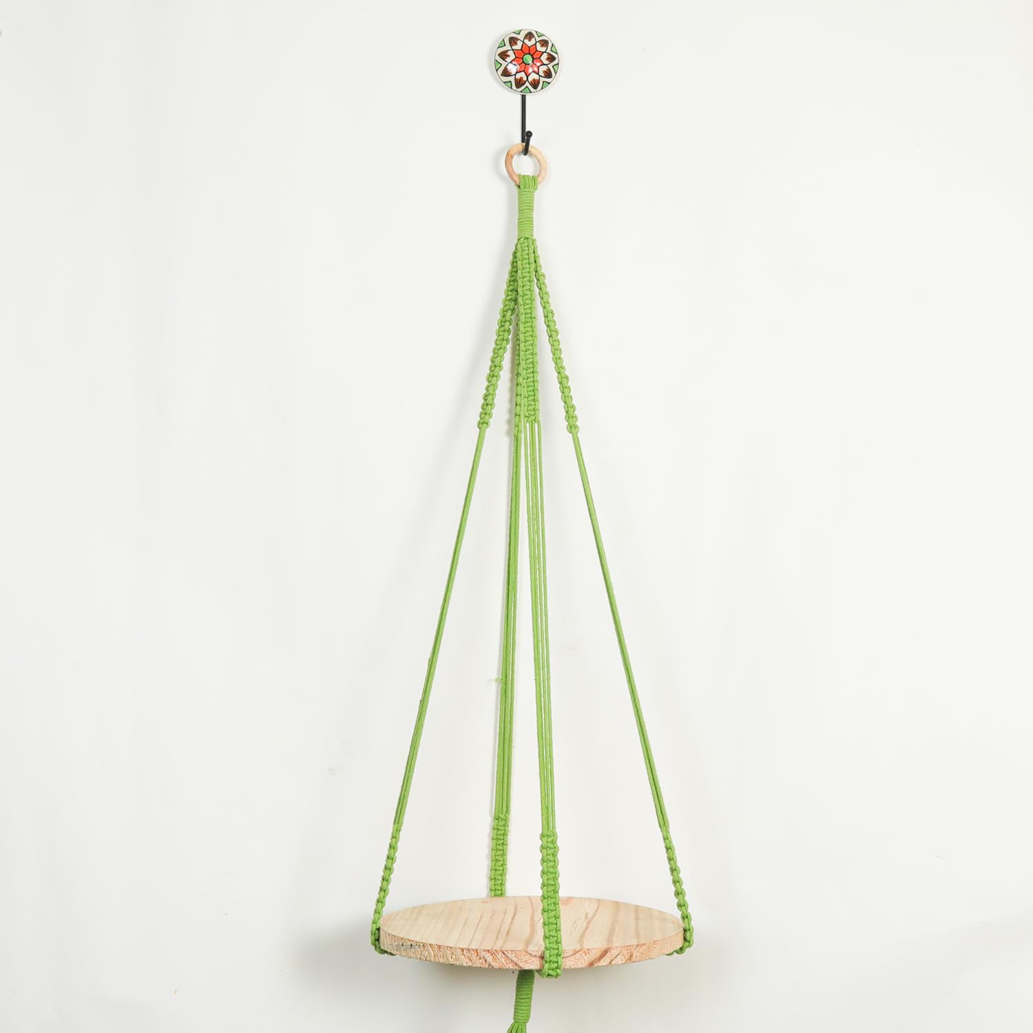 Macrame Indoor Ceiling Hanging Floating Shelf Chic Decor for Plants  Hand Woven Bohemian Decorative 