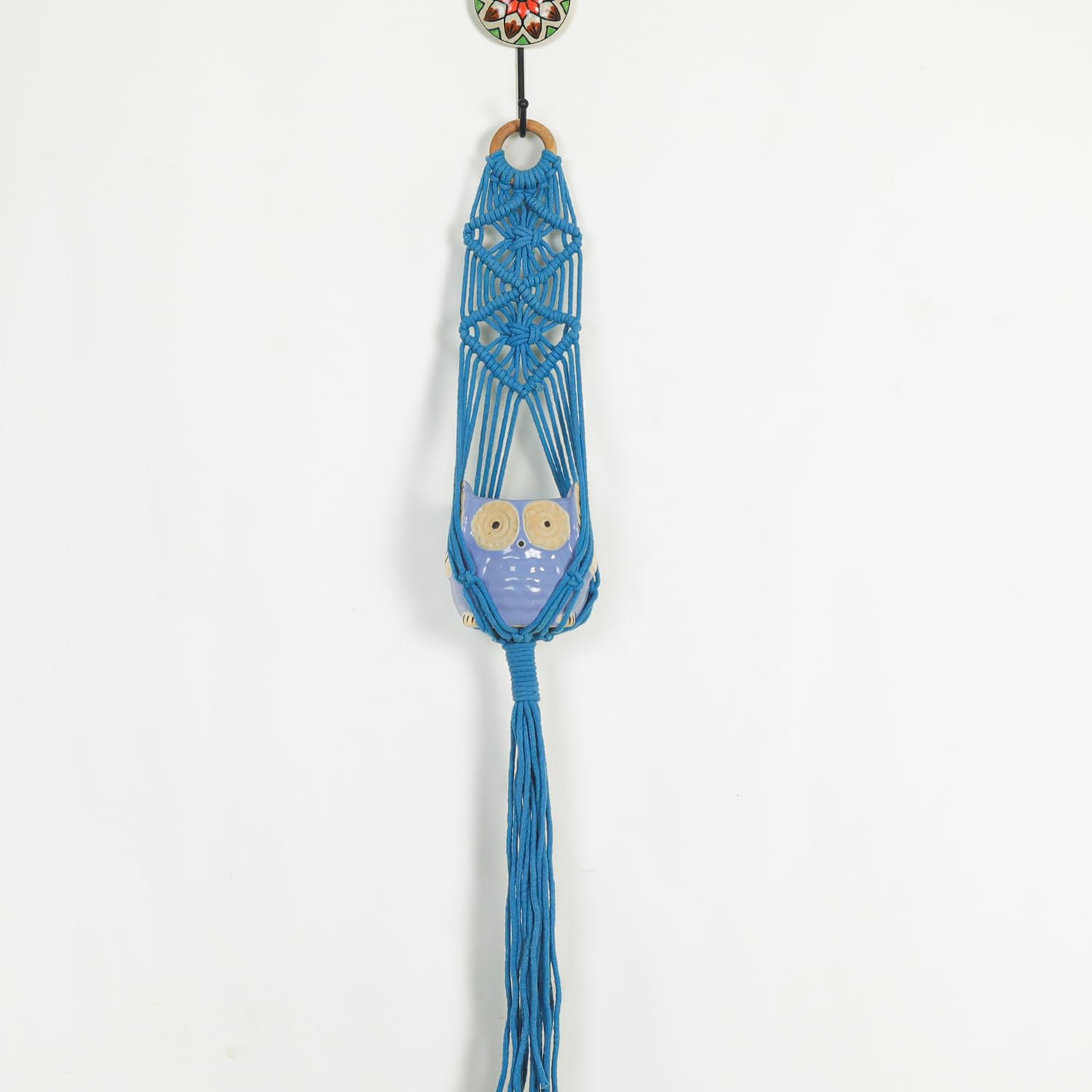 Macrame Plant Hanger with Owl Shaped Pot for Plants  Decorative Item for Diwali Apartment Dorm Bedro