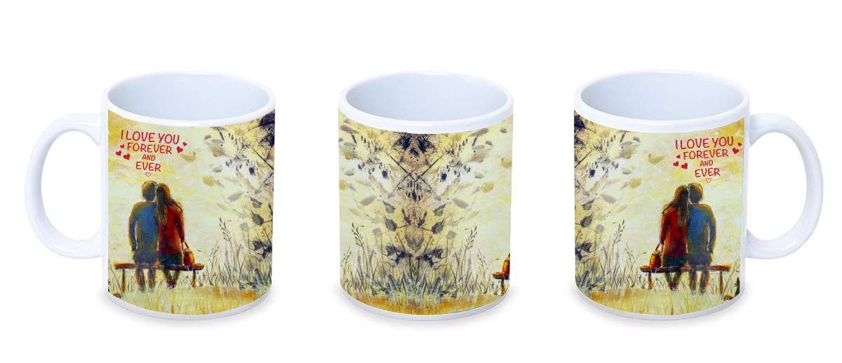 Valentines Day I Never Want to Stop Making Memories with You Quote Coffee Mug (Multicolour, 330 ml) 