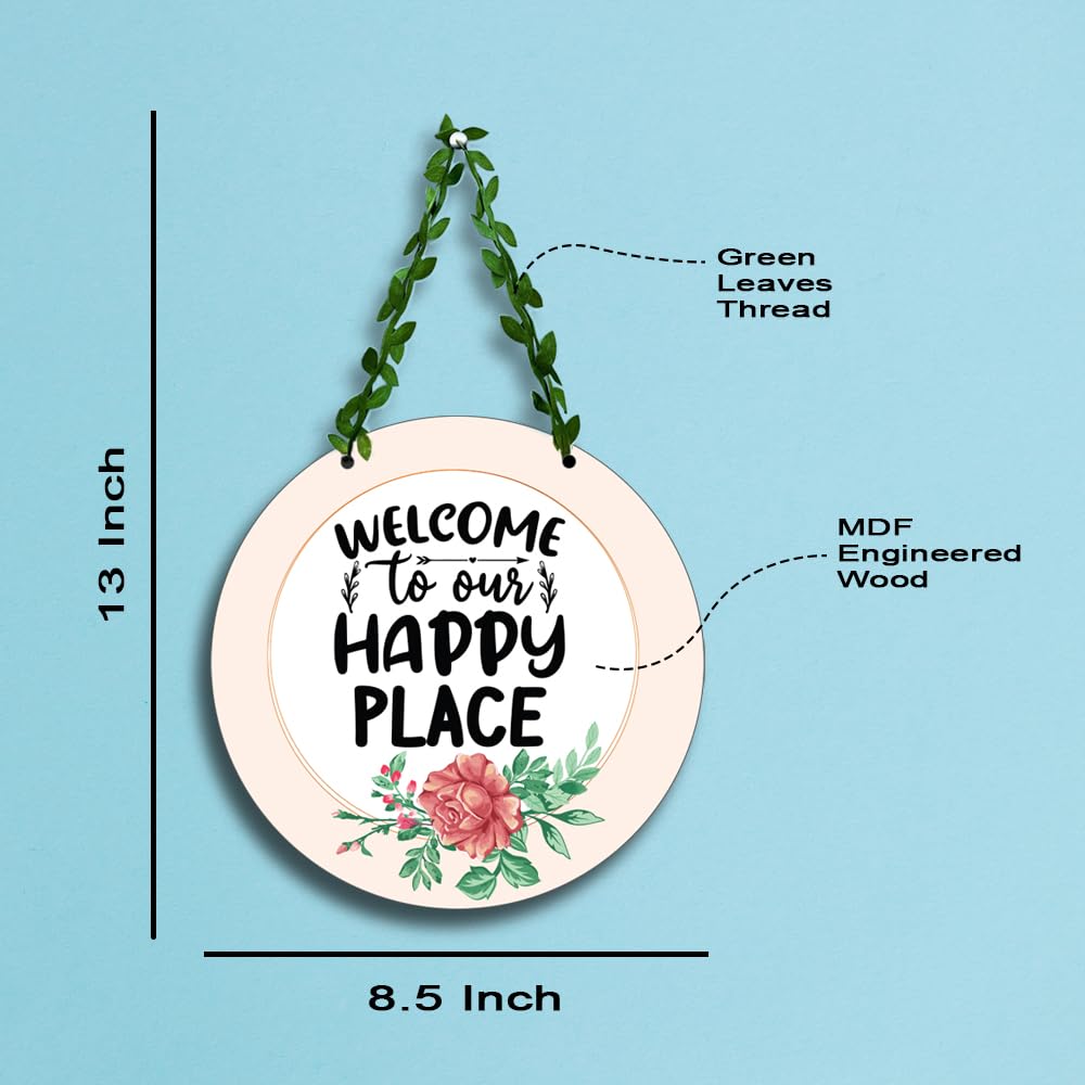 Wooden Wall Hanging Decor - Wall Hanging Decoration Welcome To Our Happy Place
