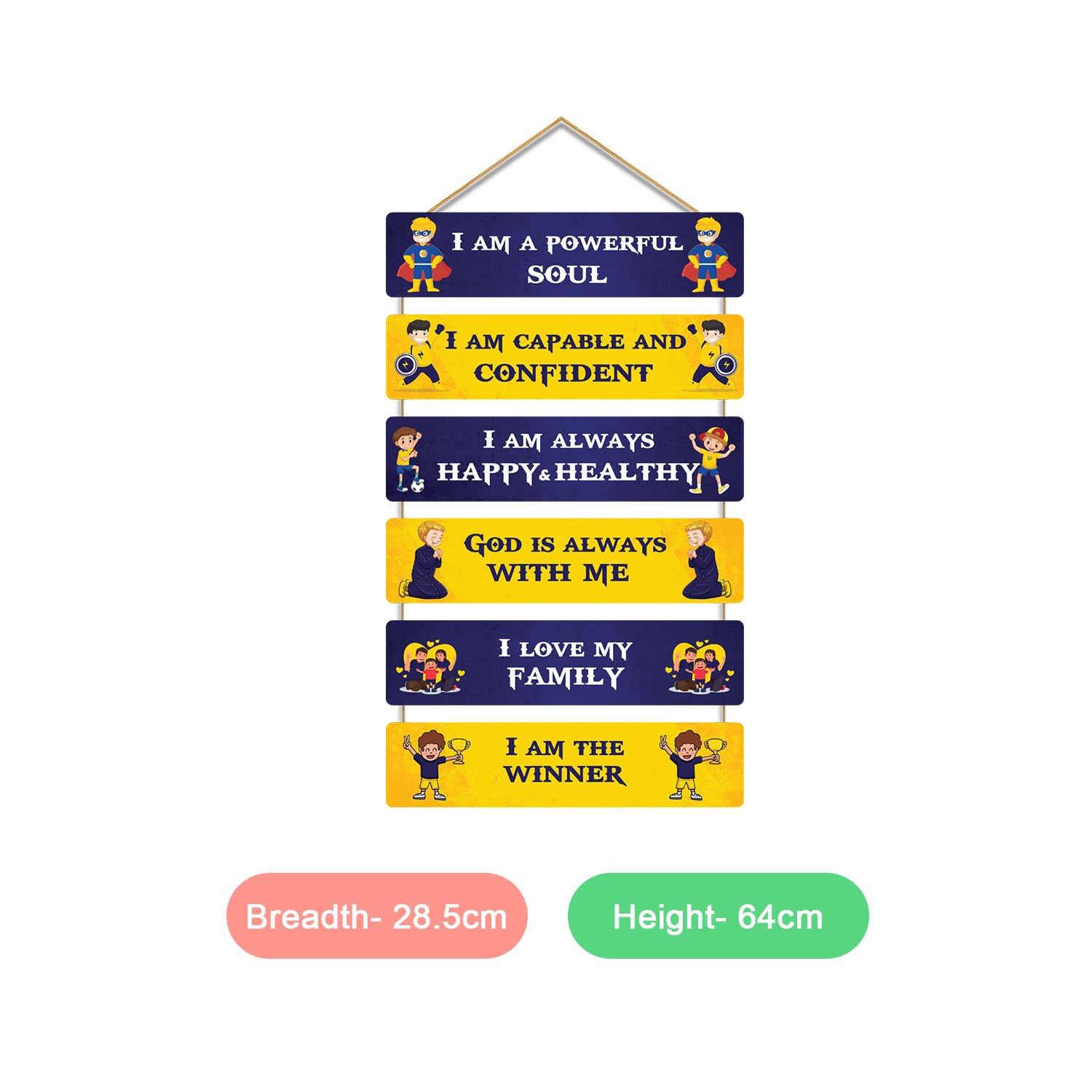 Wooden Wall Hanging Decor - Positive Motivational Thoughts or Quotes Wall Hanging Decorations 