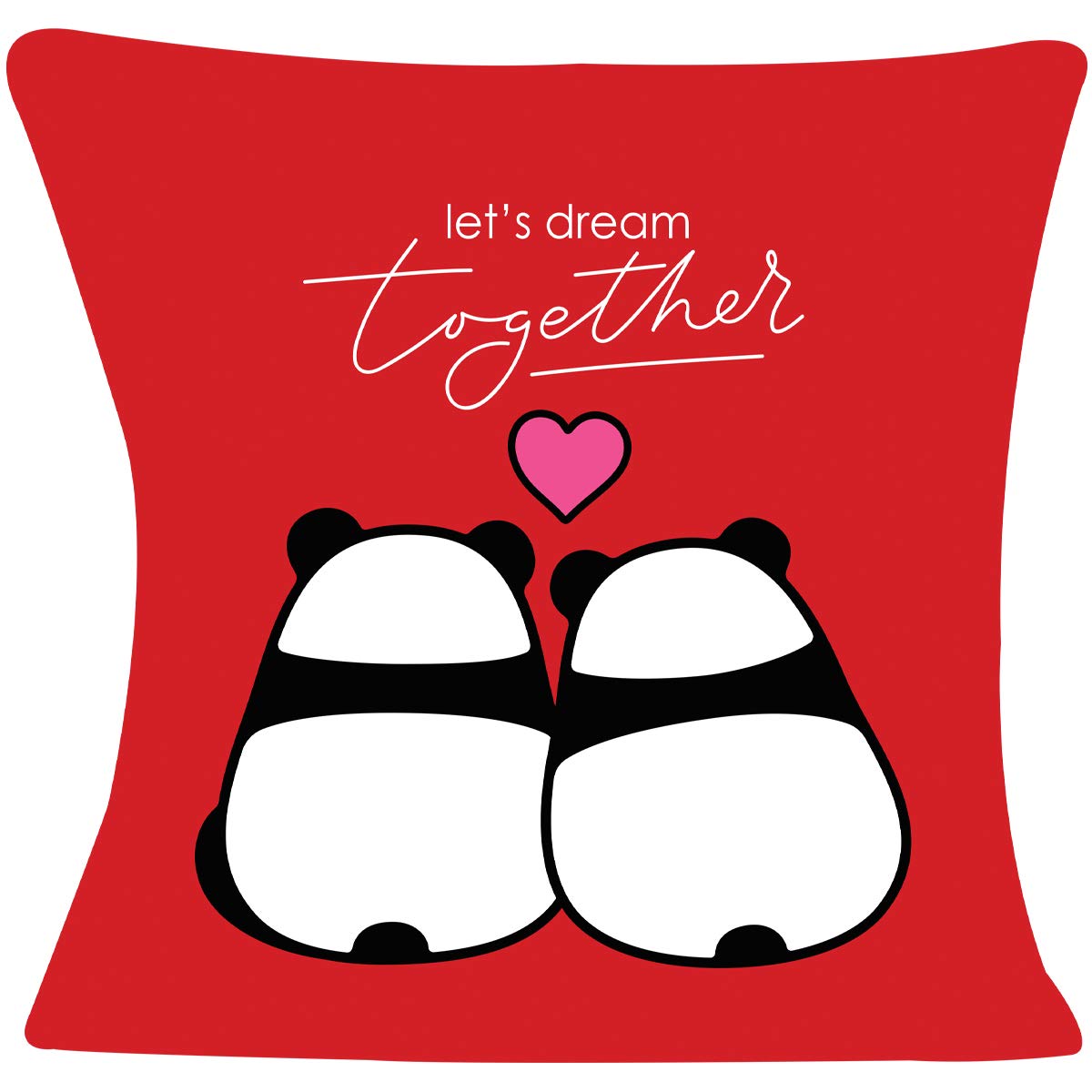 Valentines let’s Dream Together Quote Cushion Cover with Filler(Red 12 x 12) Mug 330 ml and 1 Artifi