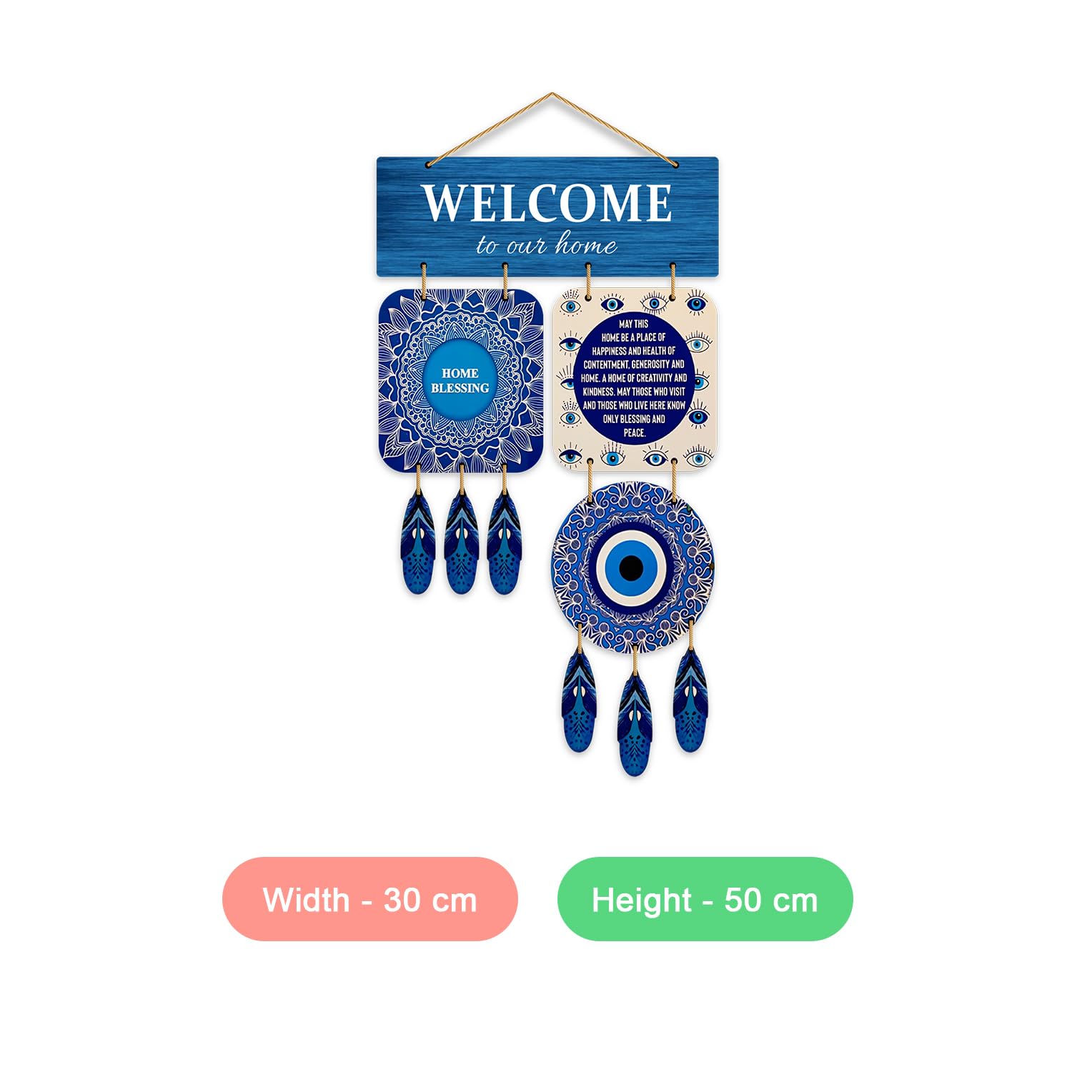 Evil Eye Hanging for Home Entrance, Wall Hanging for Entrance Door and Living Room, Nazar Battu