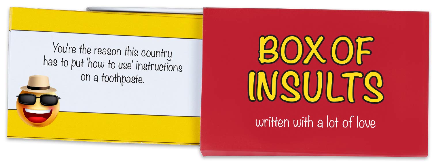 Box of Insults Set of 21 Quotes Cards with Funny messages Gift for Best Friend, Soulmate, birthday, 