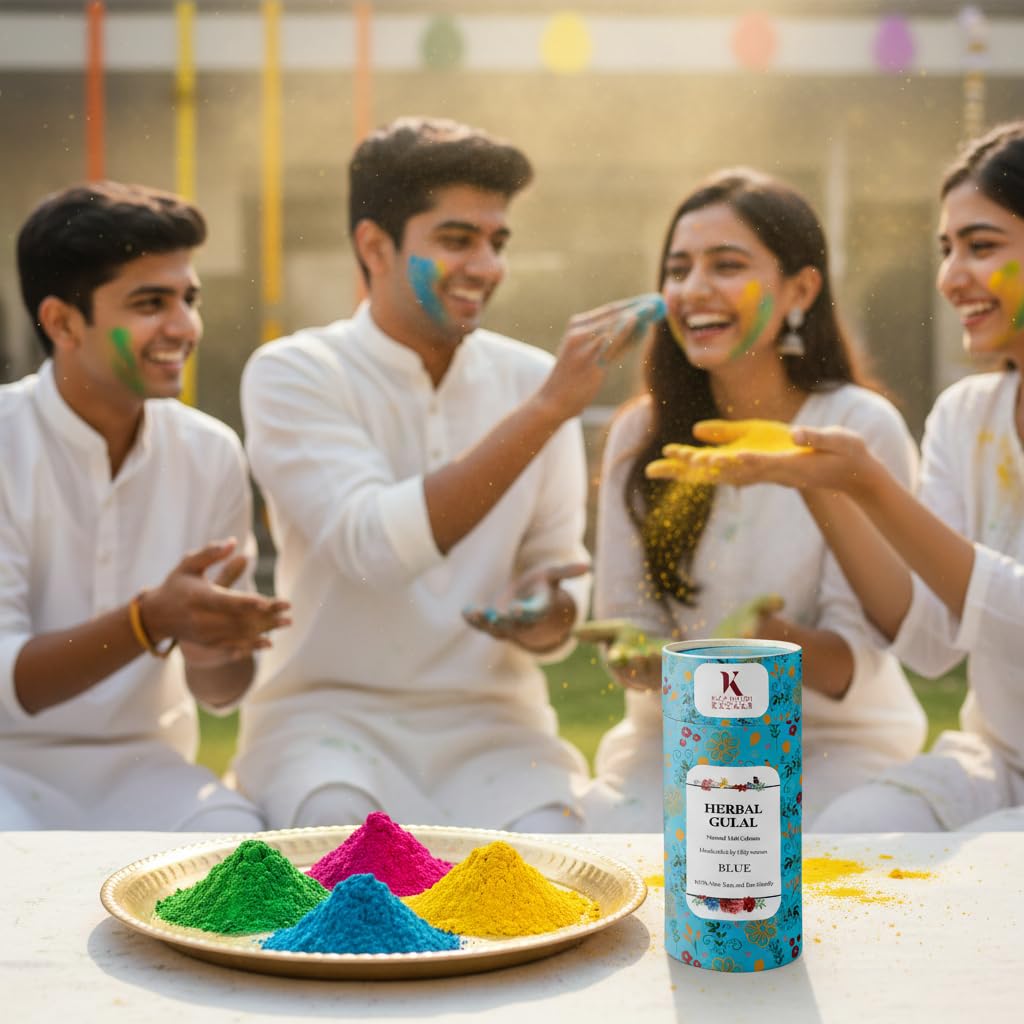 Natural Holi Gulal Colour Pack Organic Holi Multi Colours - Pack of 4 100gm Each