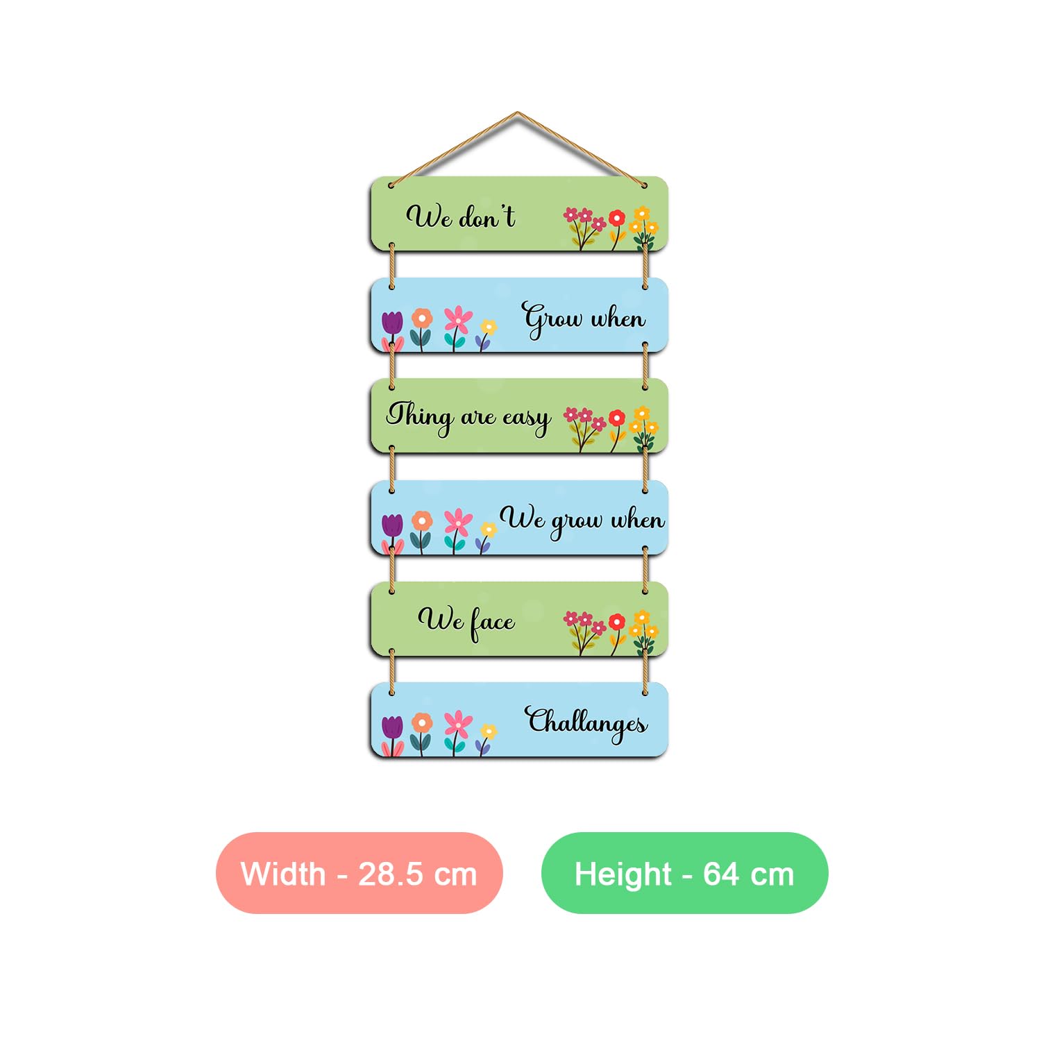 Grow Wall Hanging – Inspirational Quote Wall Decor for Home, Office & Living Room