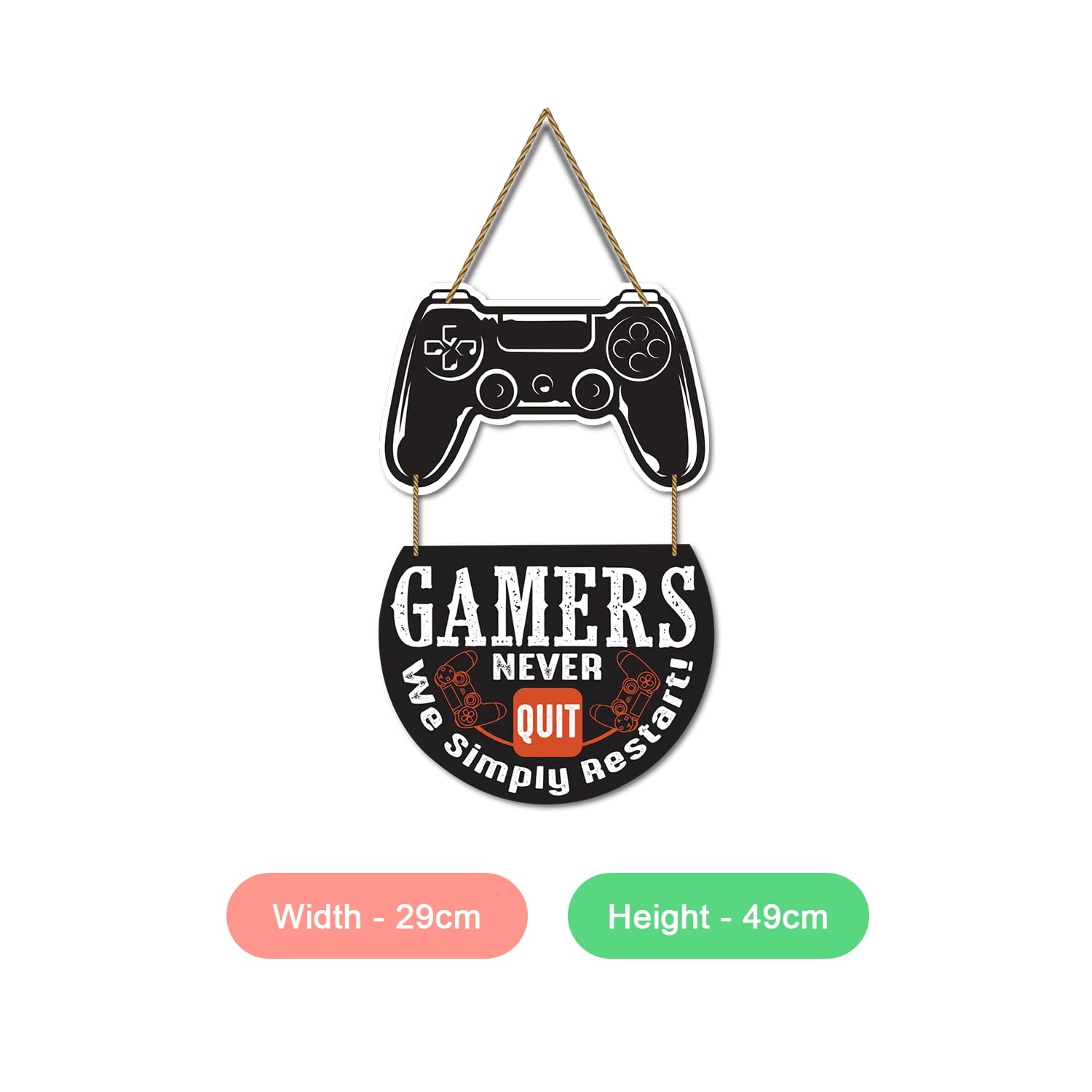 Gamer Wall Hanging for Living Room - Bedroom -Home Décor- Gifts - Wooden Hanging