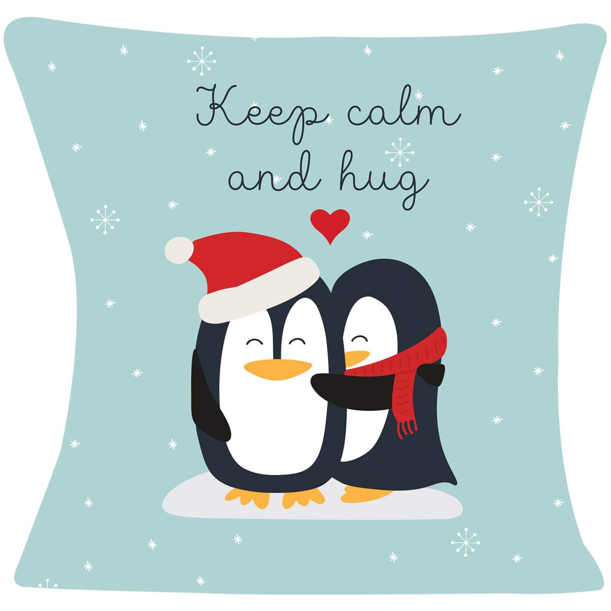Valentines Day Keep Clam and Hug Quote Cushion Cover with Filler(Blue 12 x 12) Mug 330 ml and 1 Arti