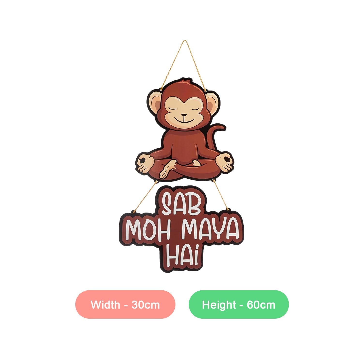 Quirky Monkey Thought Sab Moh Maya Hai Wall Hanging for Living Room, Home Decoration