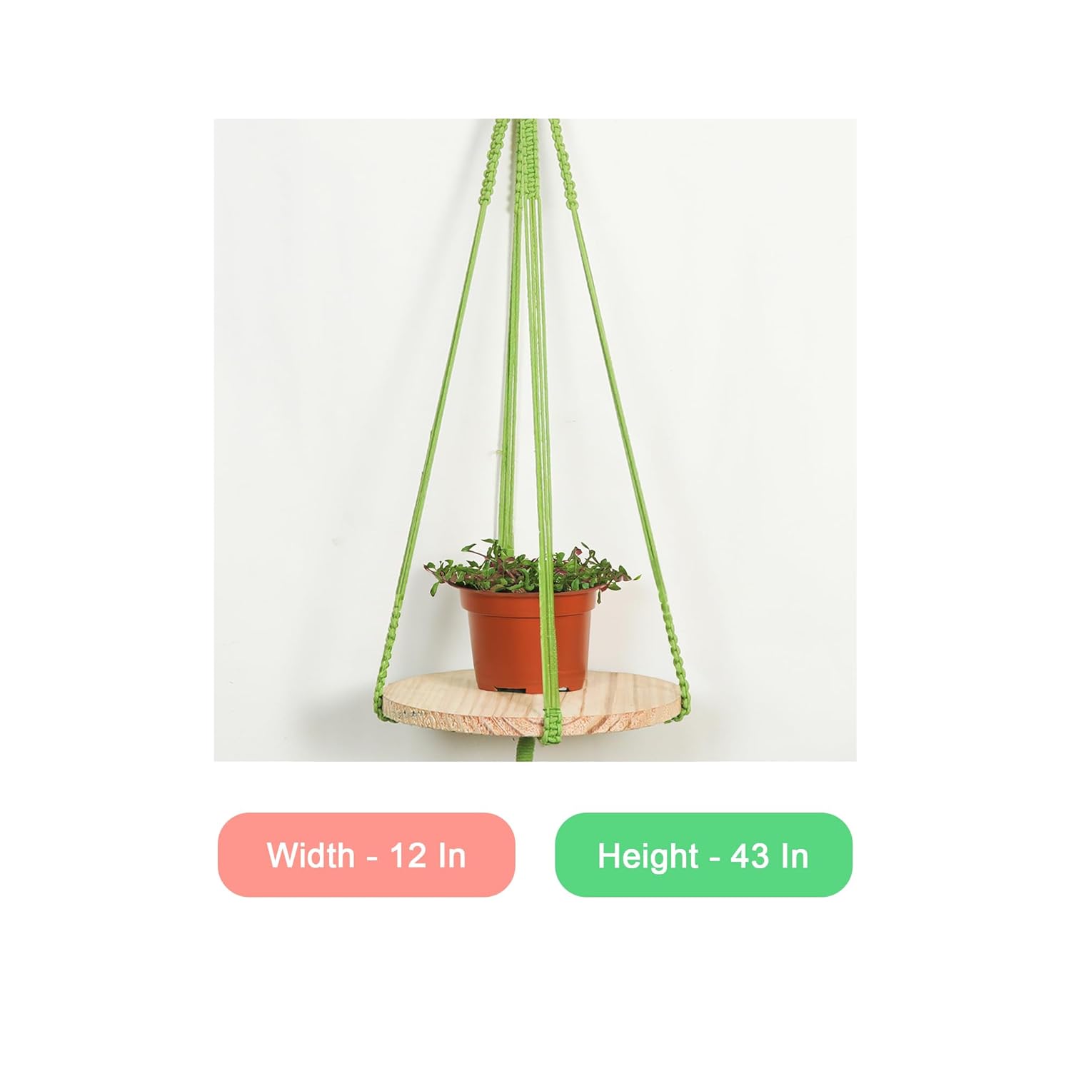 Macrame Indoor Ceiling Hanging Floating Shelf Chic Decor for Plants  Hand Woven Bohemian Decorative 