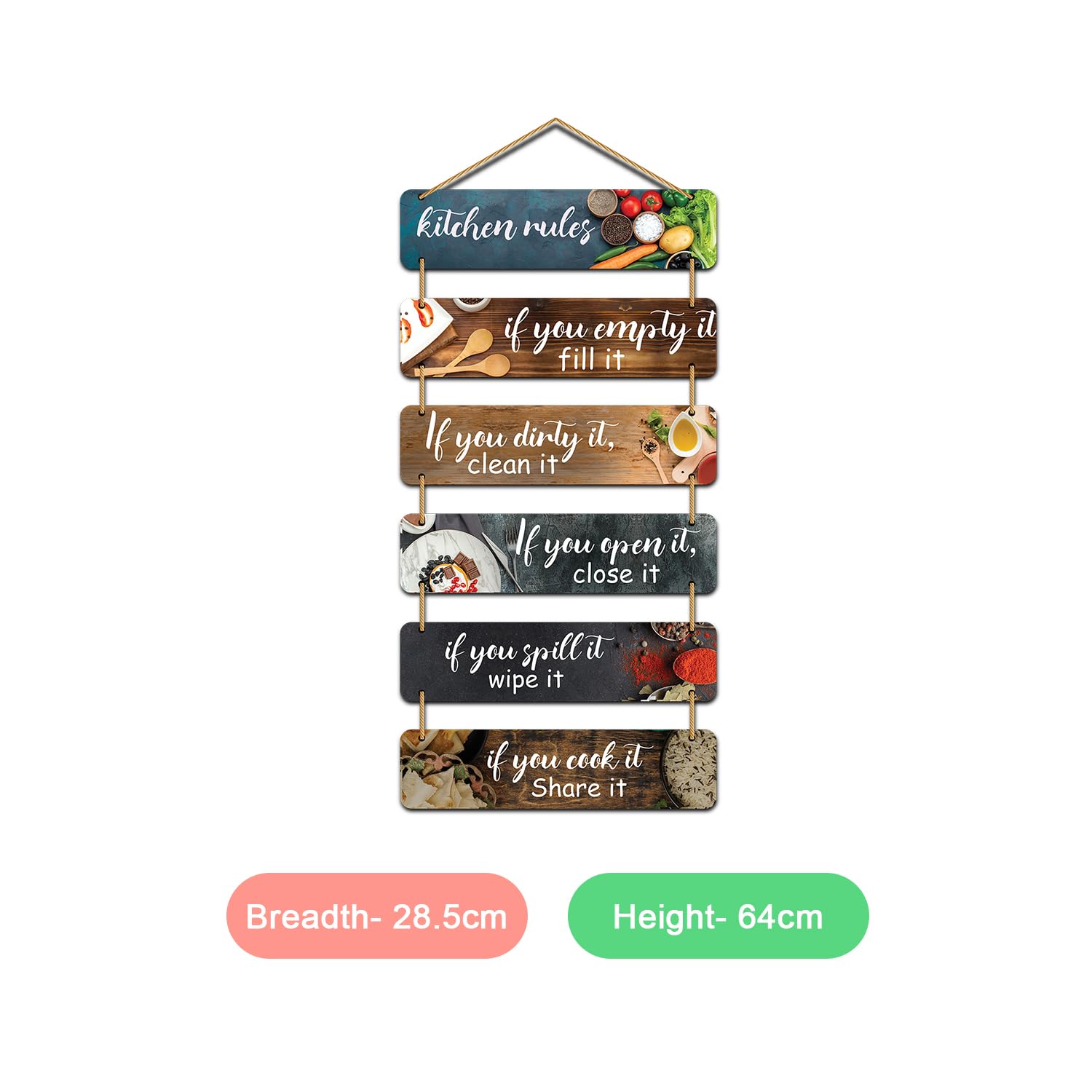Kitchen Rules Decorative Wall Hanging for Modern Kitchen - Hanging Ornament