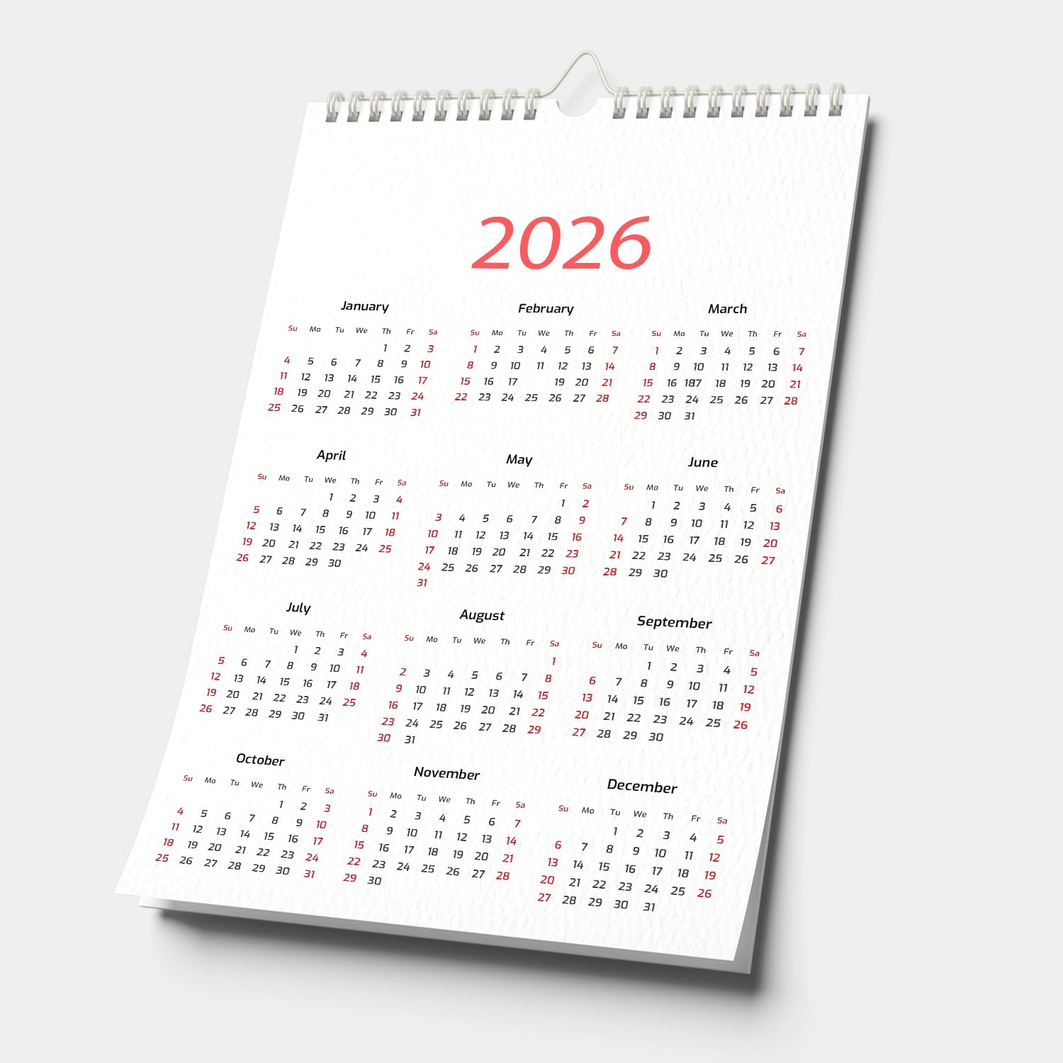 2026 Wall Calendar  Professional Monthly Planner (Jan 2026 - Dec 2026)  7-Sheet Dual-Sided Hanging C