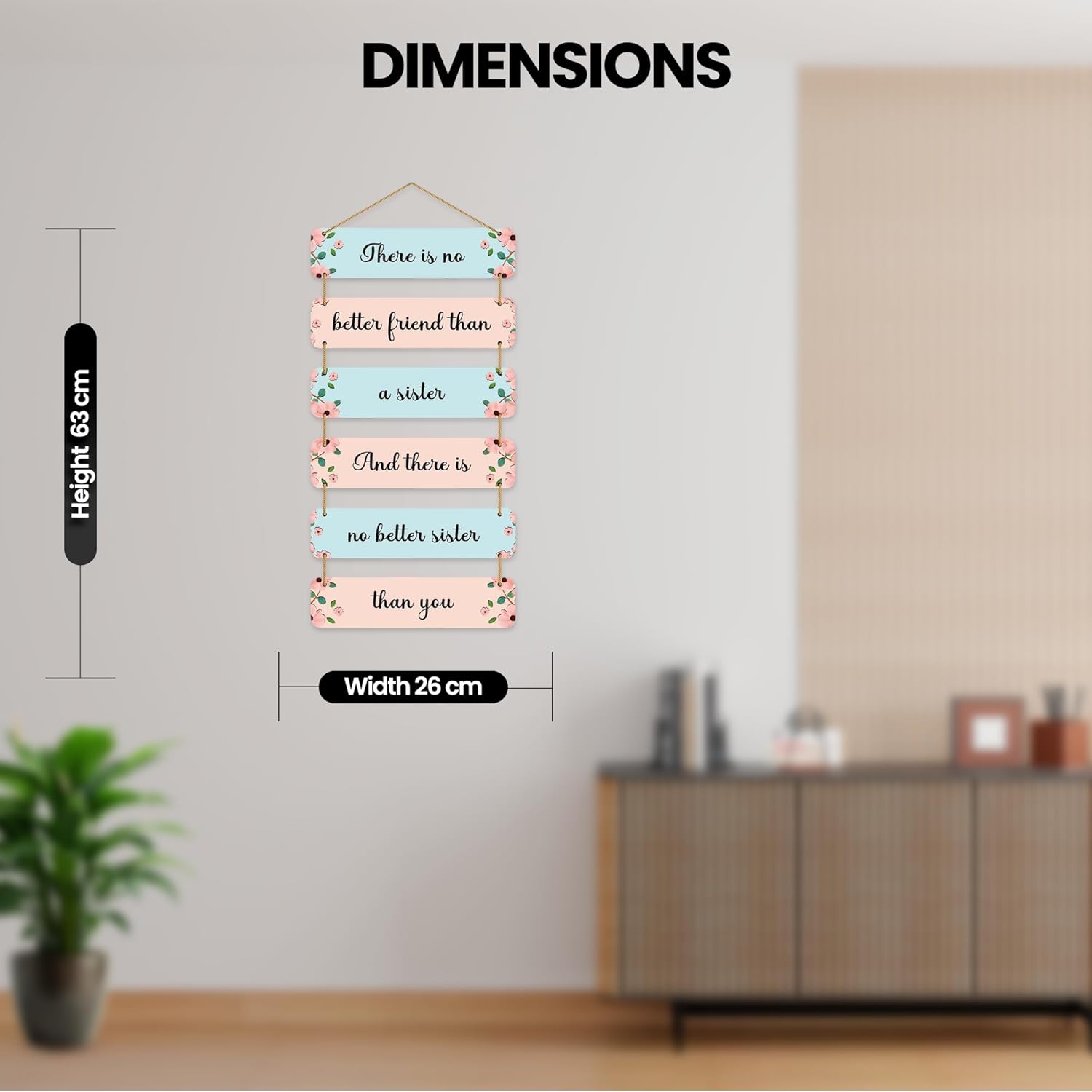 Sister Wall Hanging Sculpture  Wooden Wall Art & Creative Door Hanging Decorative Items