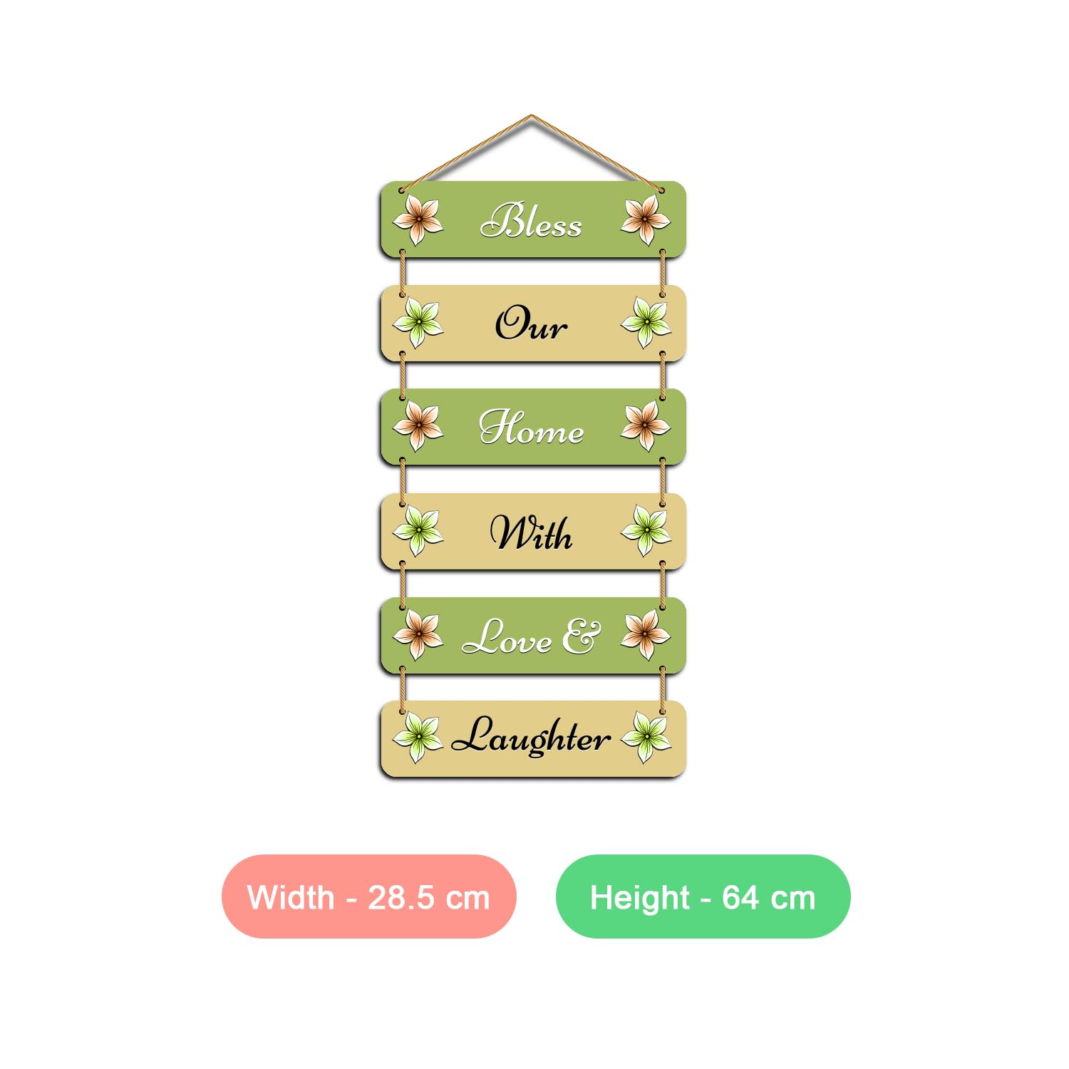 Bless Our Home with Love & Laughte  Wall Hanging – Rustic Quote Art for Living Room, Entryway 