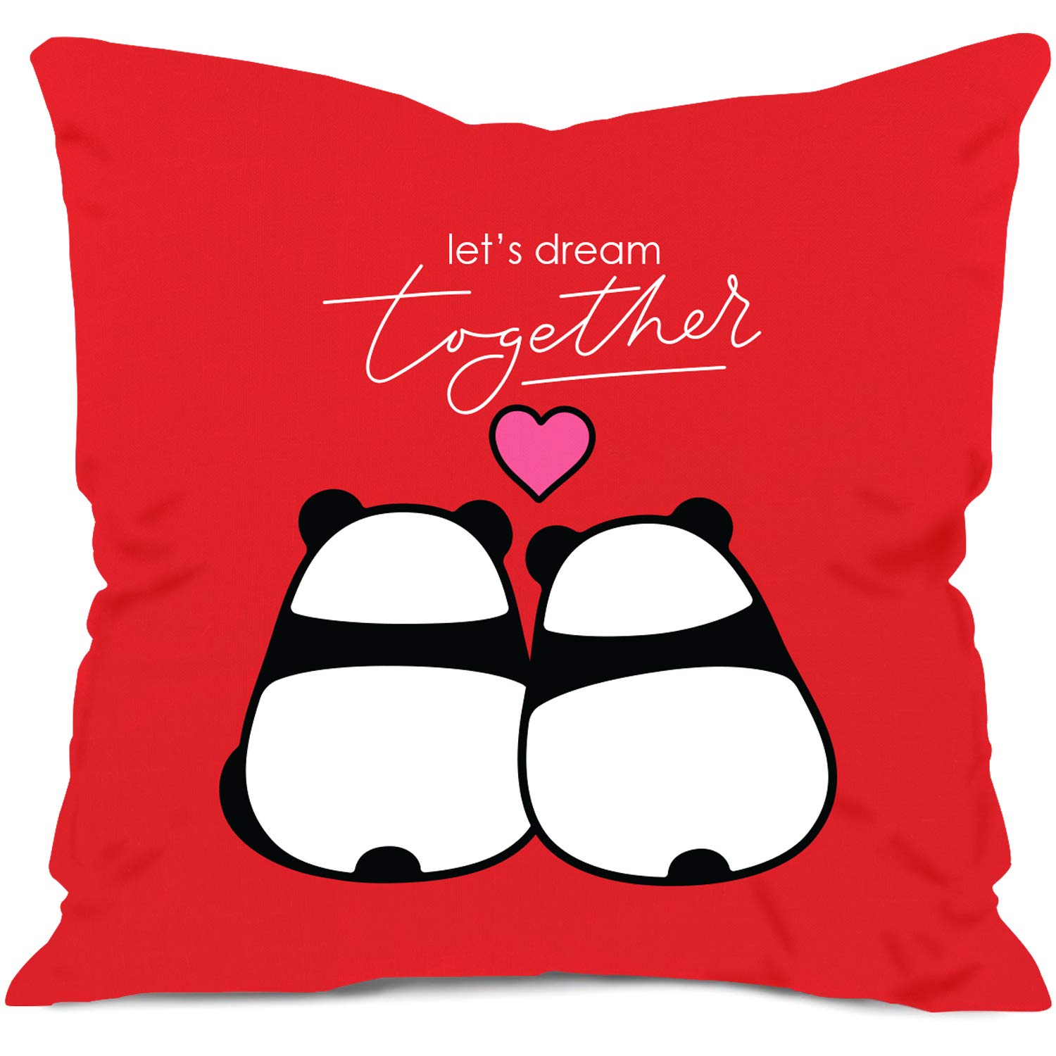 Lets Dream Together Quote Pillow Cushion Cover with Filler 12x12 inches Birthday Gift for Hubby, Wif