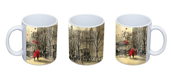 Valentines Day You and me Quote Coffee Mug (Multicolour, 330 ml)  Gift for Girlfriend-Boyfriend Wife