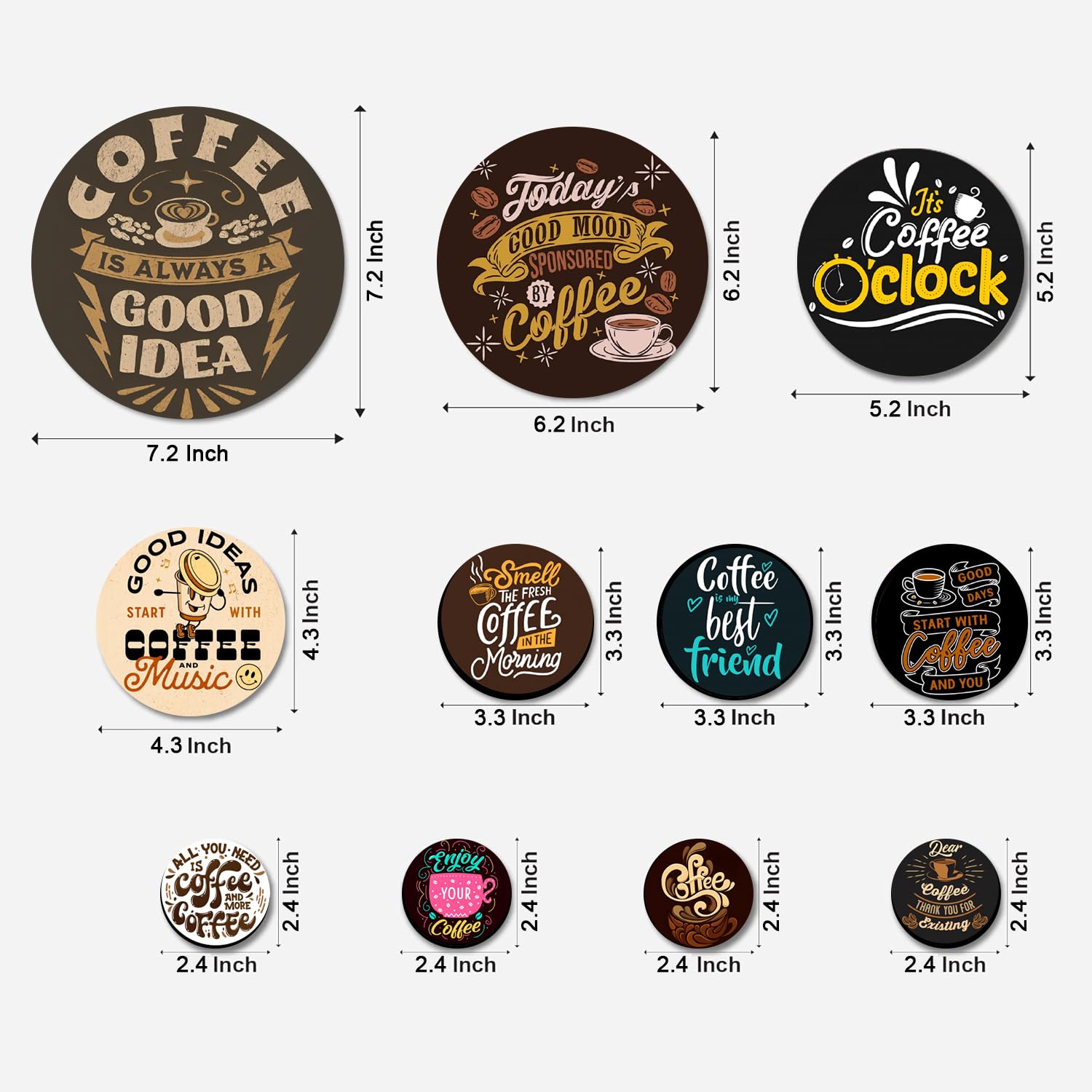 MDF Decorative Artwork Living Room Decoration Item for Home, Office, Room, Balcony,Pack of 11 Pieces