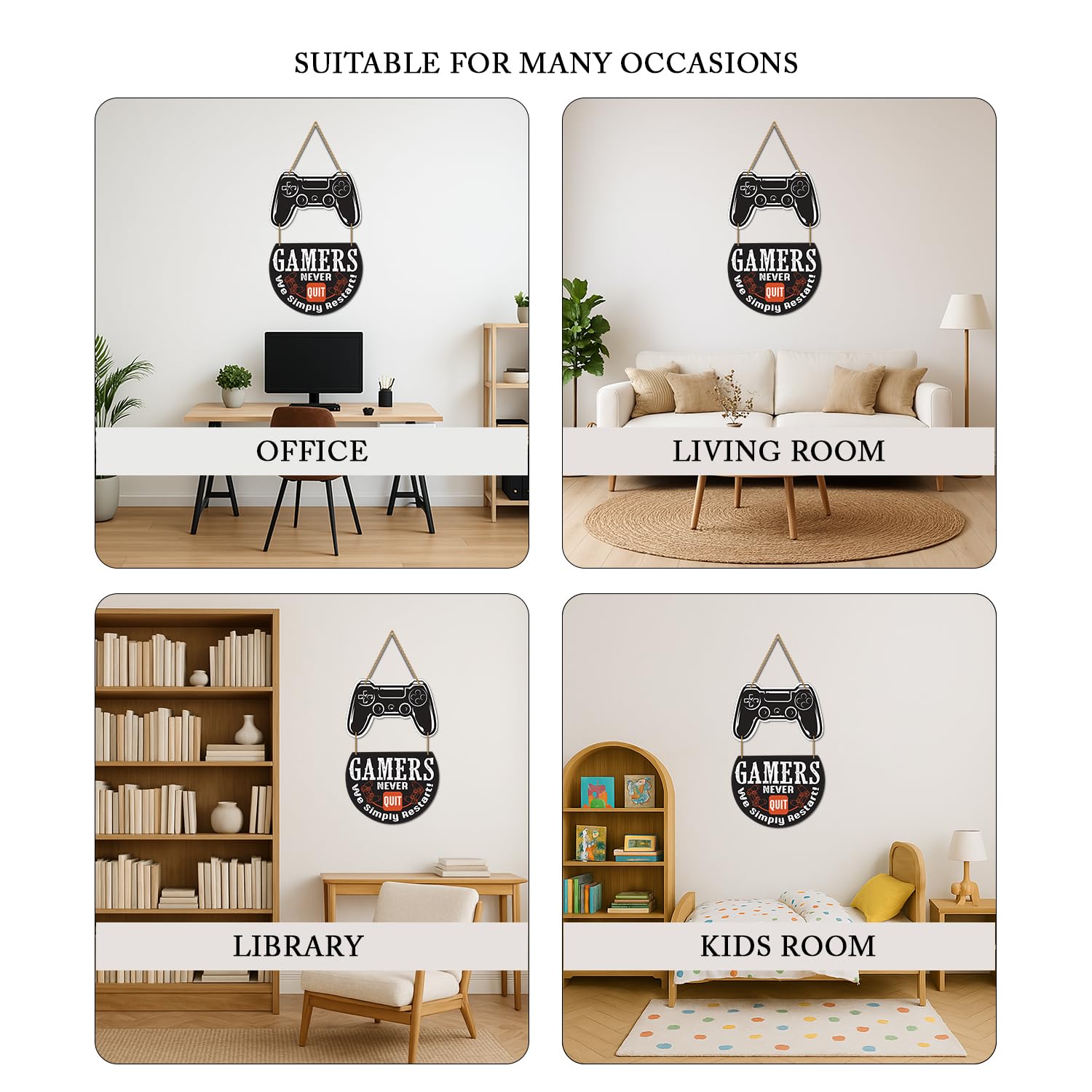 Gamer Wall Hanging for Living Room - Bedroom -Home Décor- Gifts - Wooden Hanging