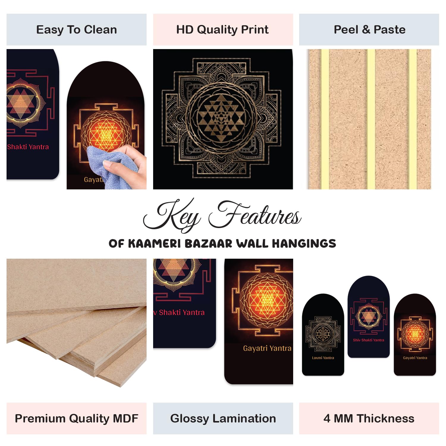 Shiv Sakti, Laxmi, Gayatri Yantra Wall Art for Living Room, Pooja 