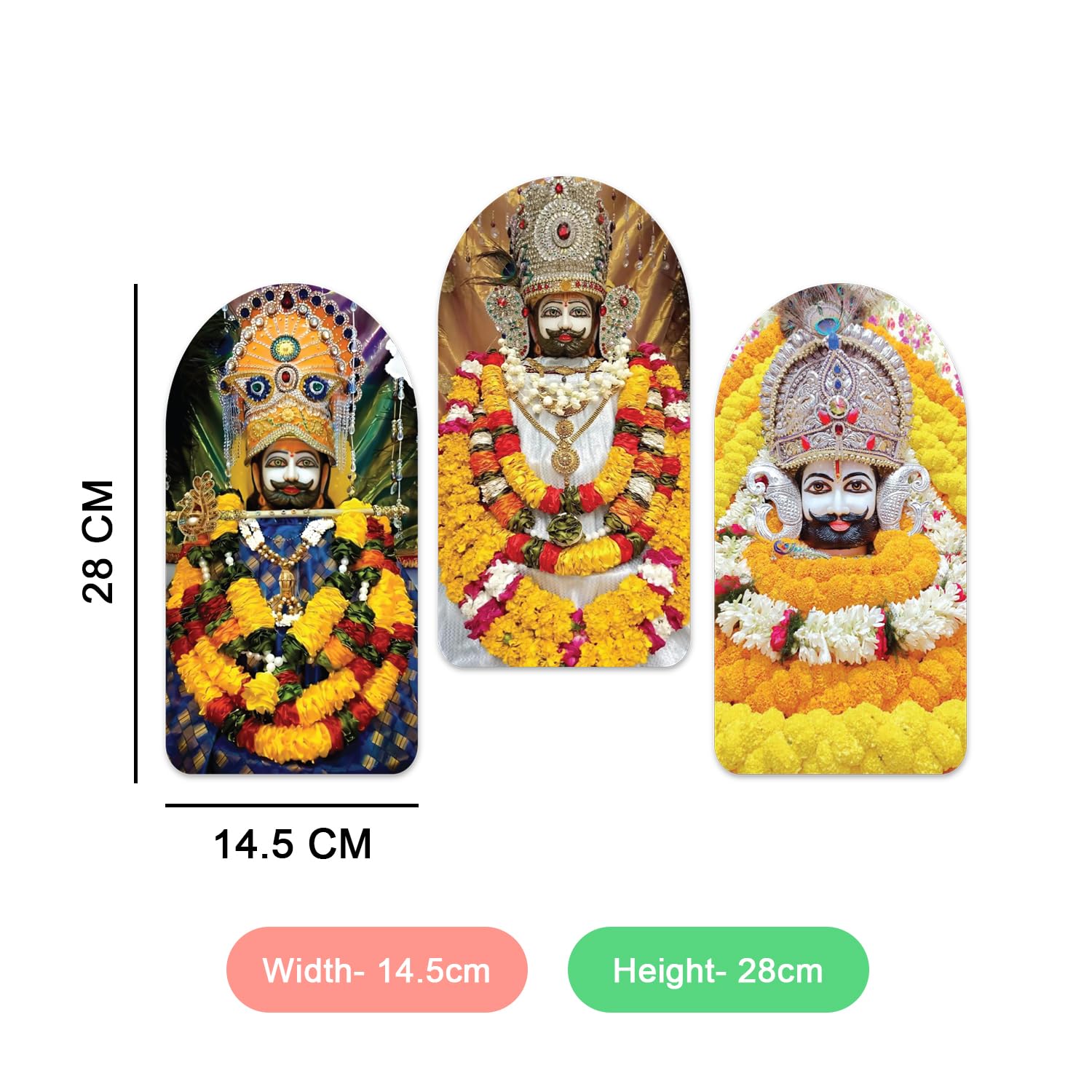 Hare Ka Sahara Baba Shyam Hamara Wall Hanging for Home, Living Room Divine Wall Art Set of 3 Pieces
