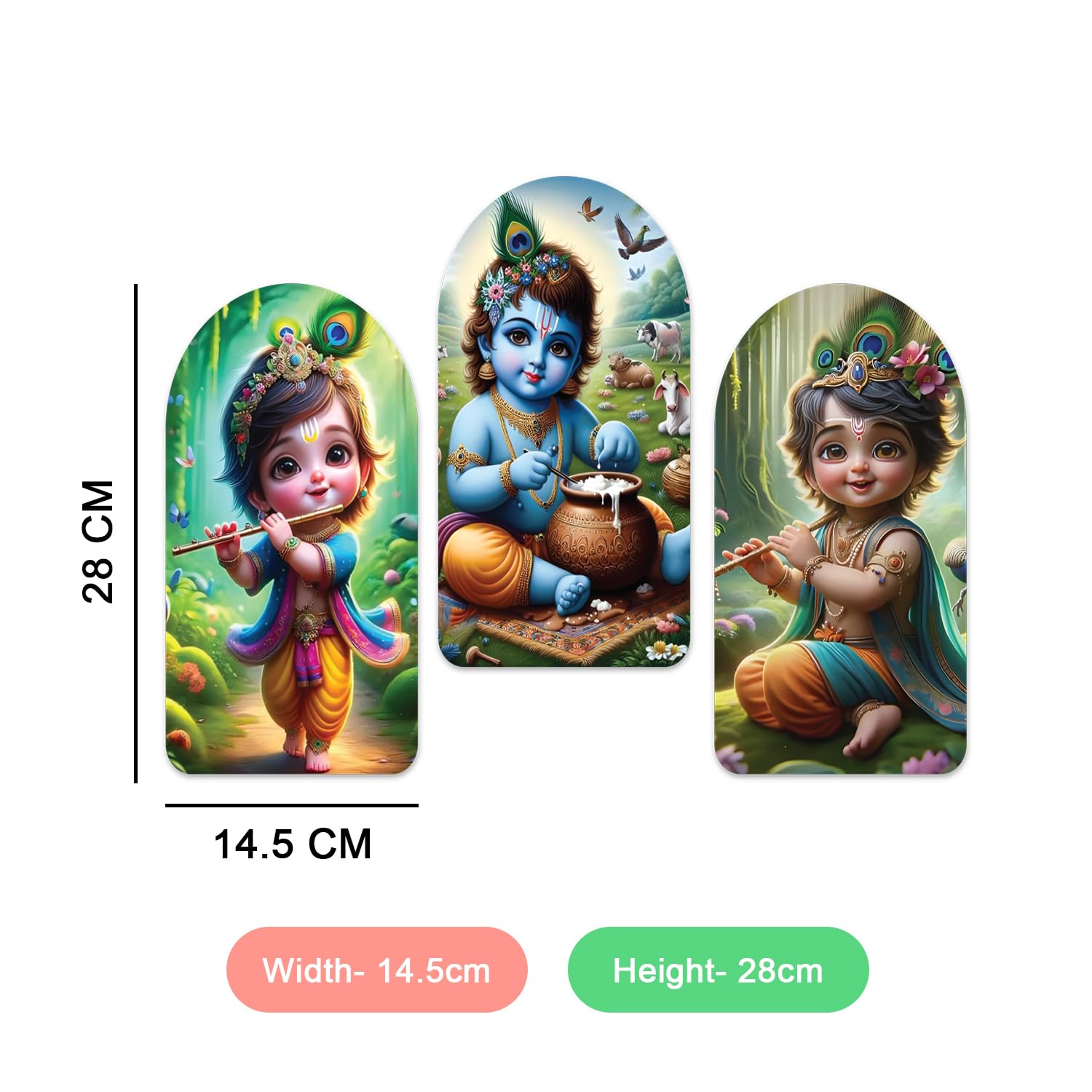 Stylish Modern Artwork Krishna Basuri Pack of 3 Pieces