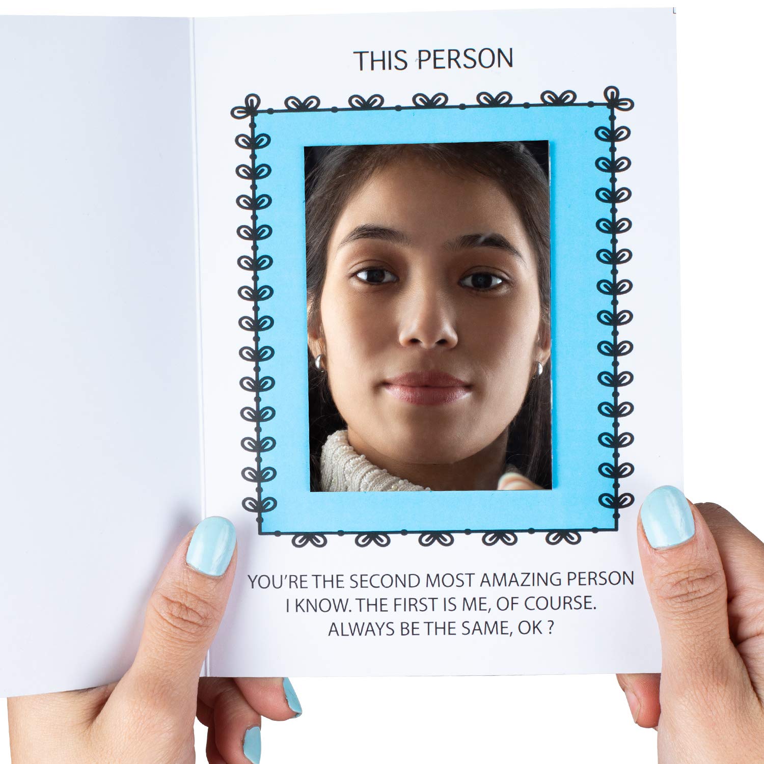Most Awesome Person Greeting Card with Mirror Inside - Unique Card for Girlfriend/Boyfriend/Friends 