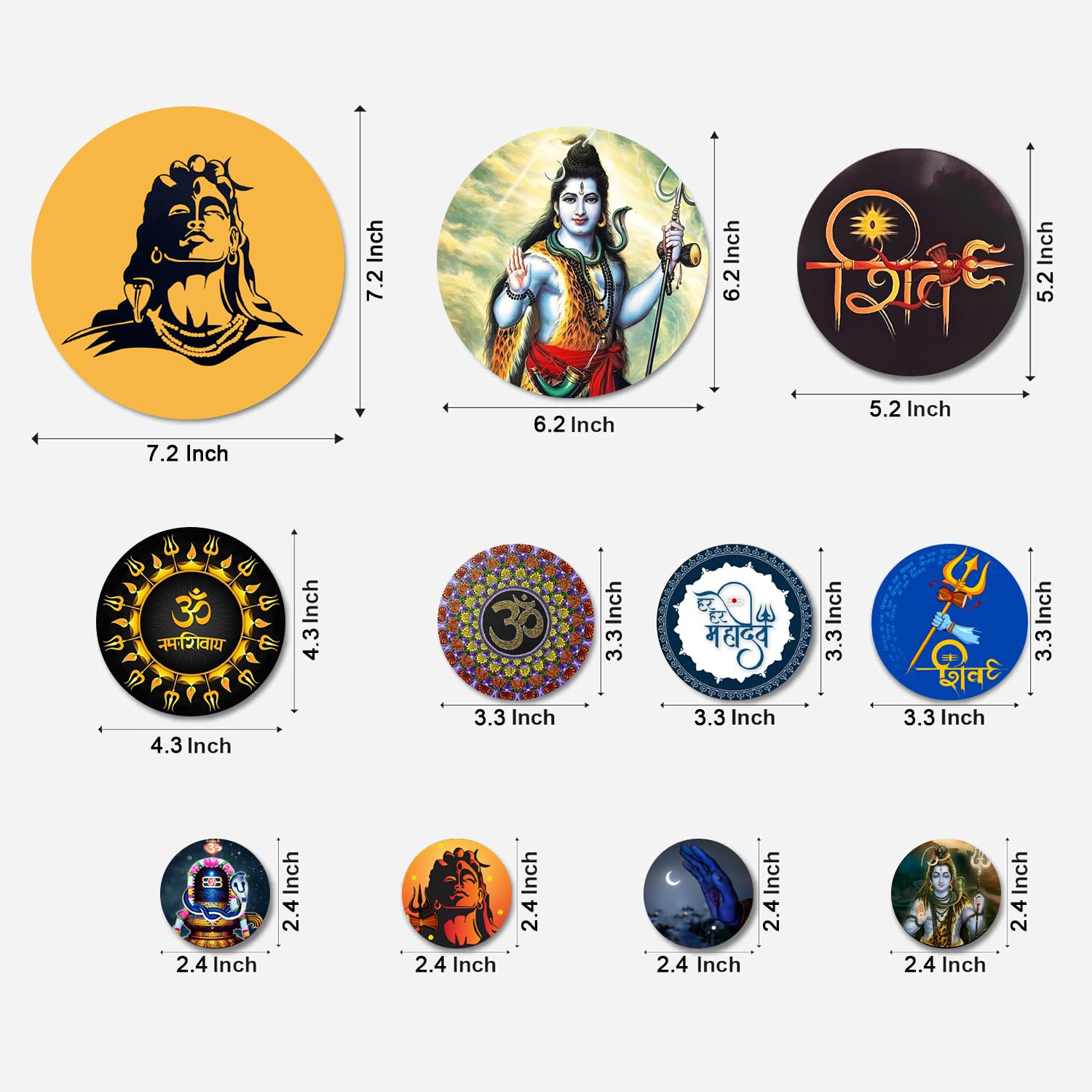 MDF Decorative Artwork Living Room Decoration Item for Home, Office - KBC1110 -Pack of 11 Pieces