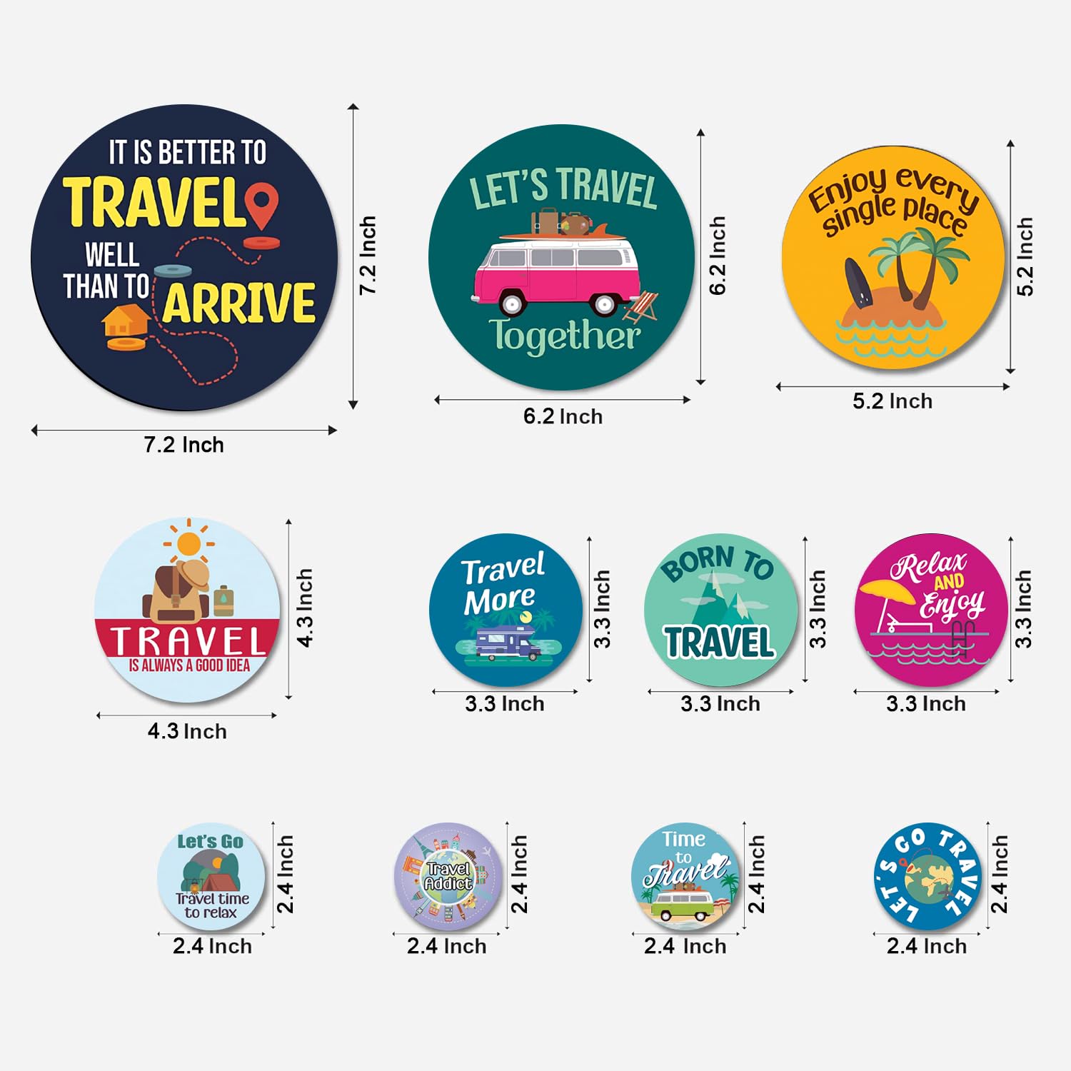 MDF Decorative Artwork Living Room Decoration Item for Home, Office - KBC1119 - Pack of 11 Pieces