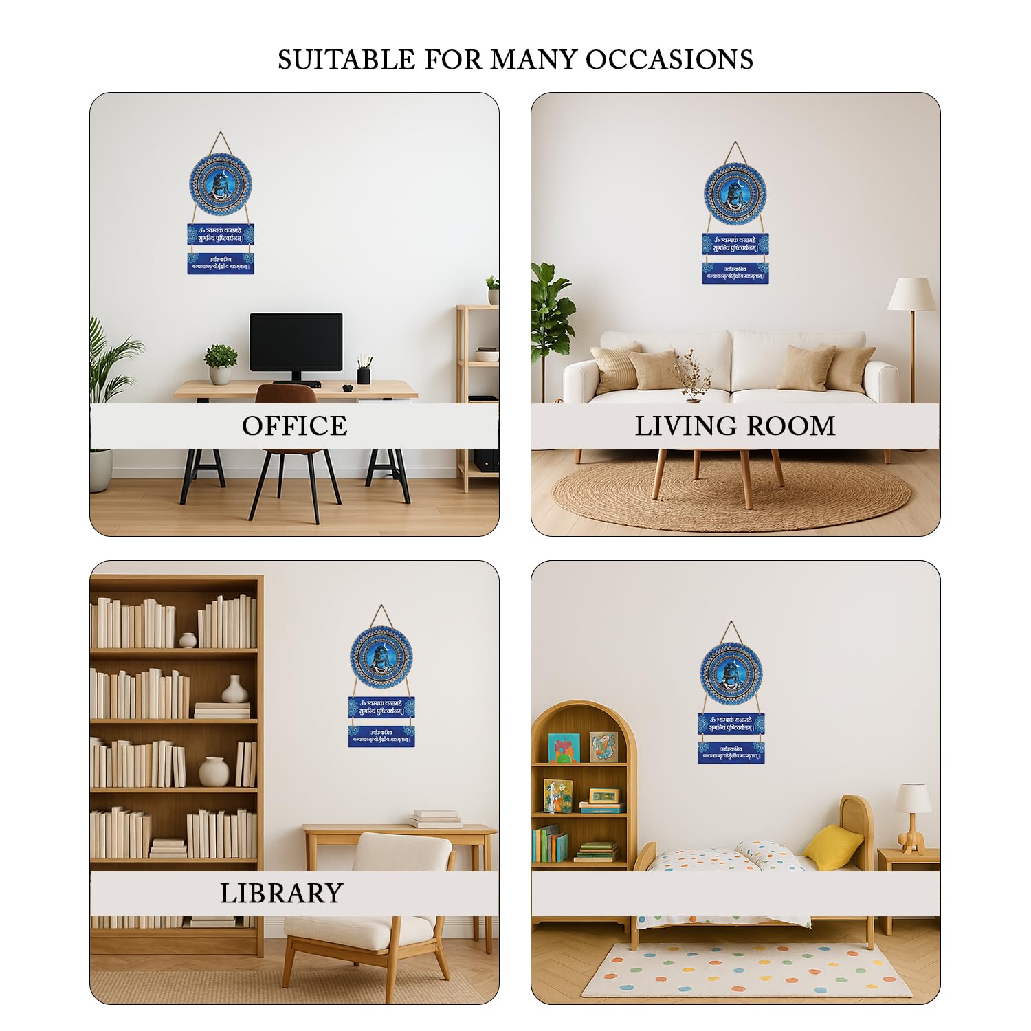 Mahadev Wooden Wall Art Hanging Decoration - Handcrafted Lord Shiva