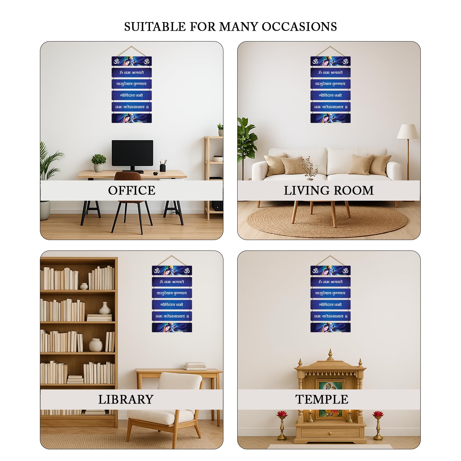 Om Namoh Bhagvate Vasudeva Mantra Wall Hanging Item for Home Decoration