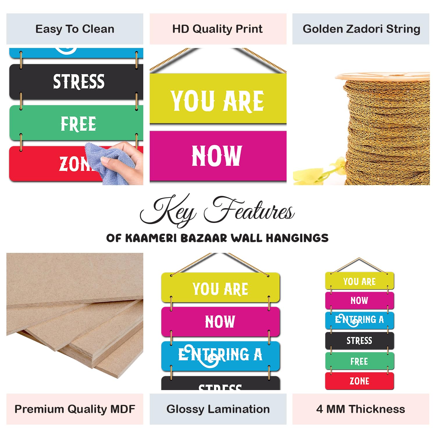 Relief - Motivational Wall Hanging for Door - You are now Entering a Stress Free Zone Wall Art