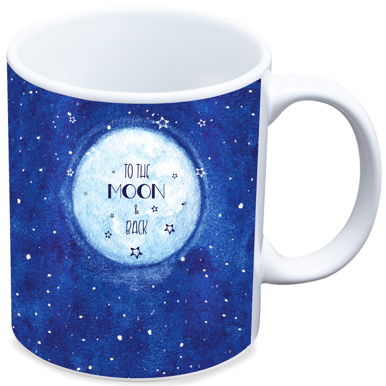 Valentines Day to The Moon and Back Quote Cushion Cover with Filler(Blue 12 x 12) Mug 330 ml and 1 A