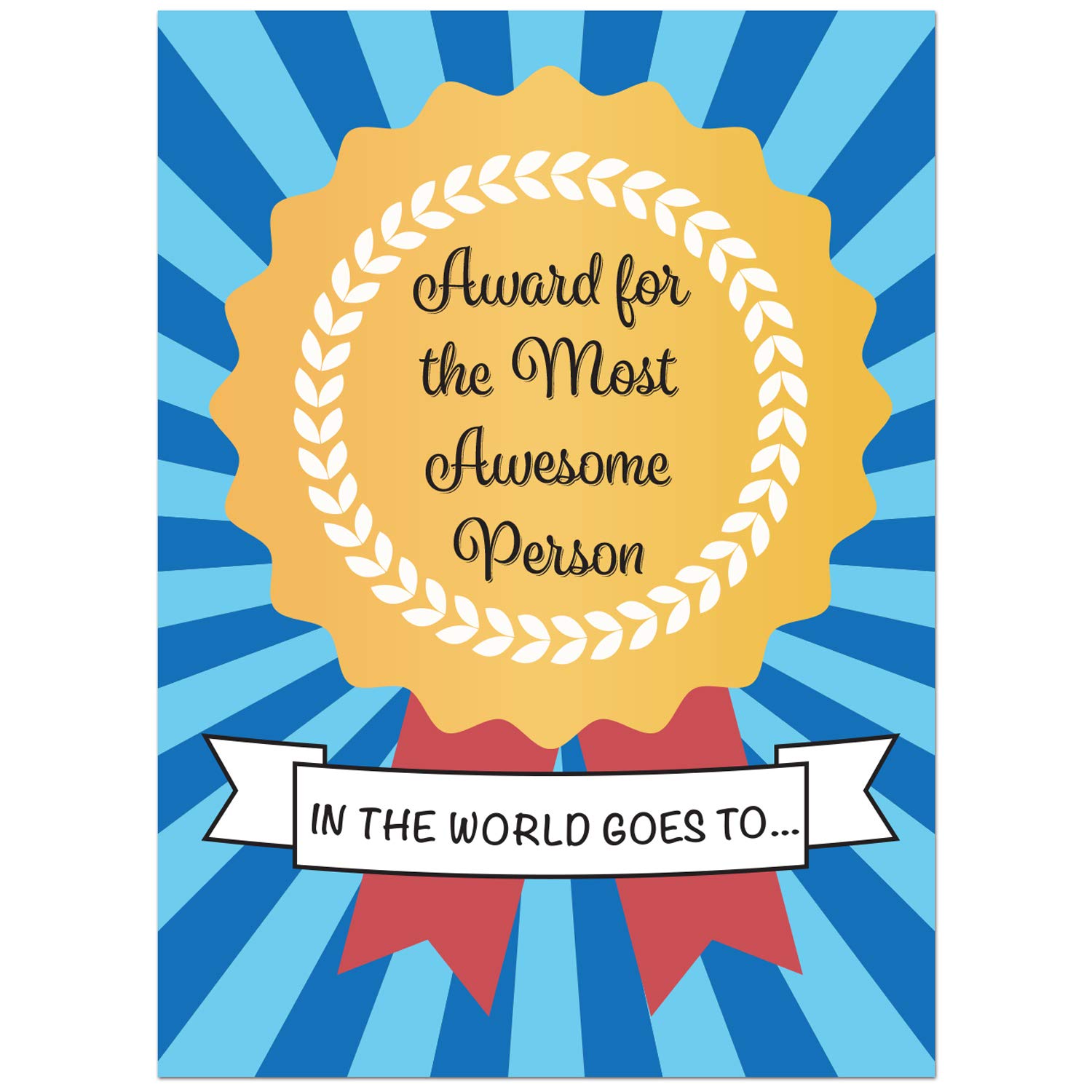 Most Awesome Person Greeting Card with Mirror Inside - Unique Card for Girlfriend/Boyfriend/Friends 