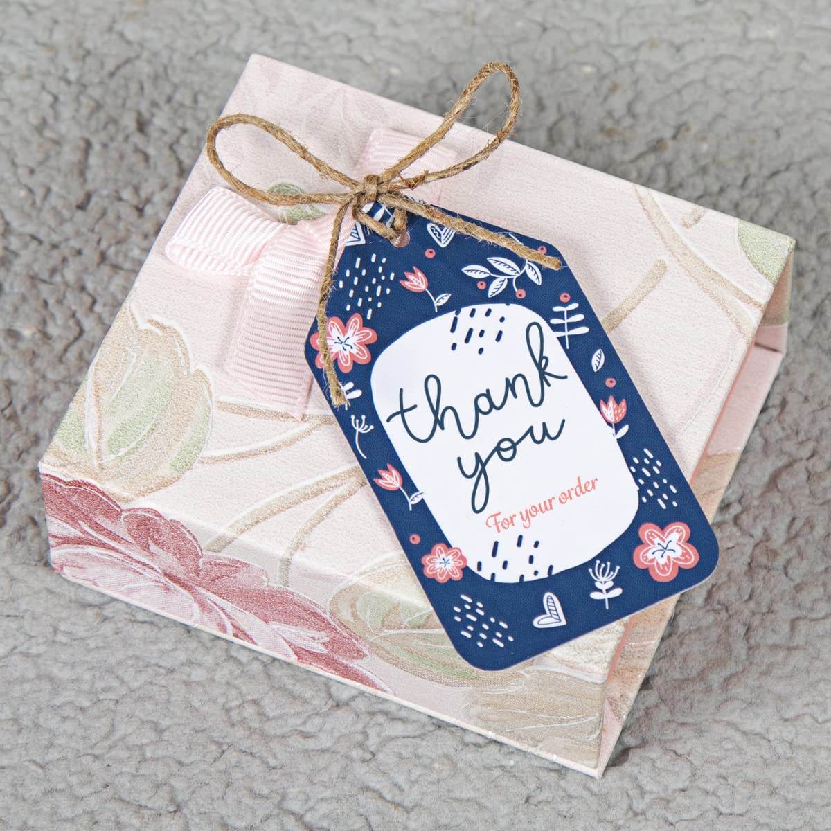 Thank You Tags for Packaging, Customized Packing Tags for Small Business 50 Pieces with Natural Jute