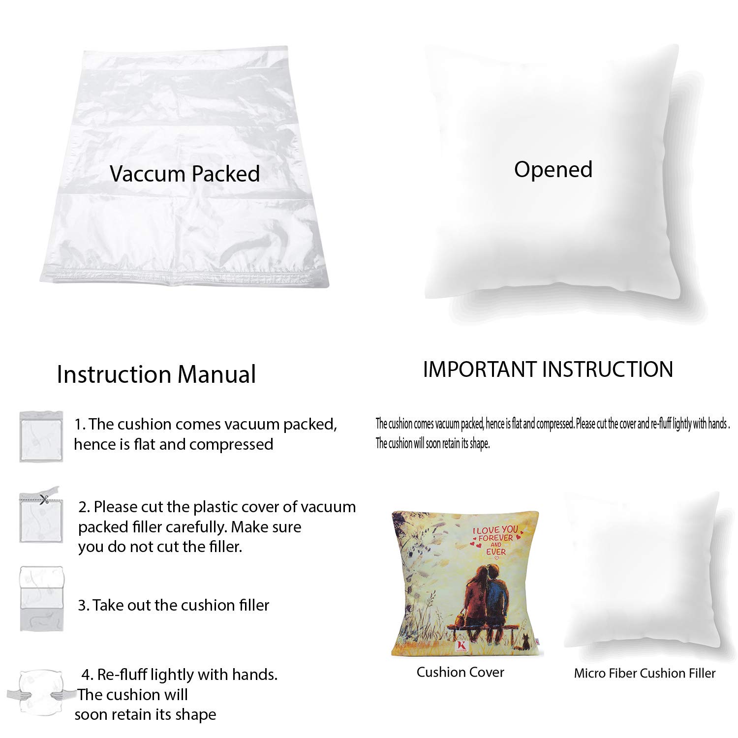 Valentines Day,Gift Combo Ever Quote Printed Cushion Cover with Filler(Yellow 12 x 12) Mug 330 ml an