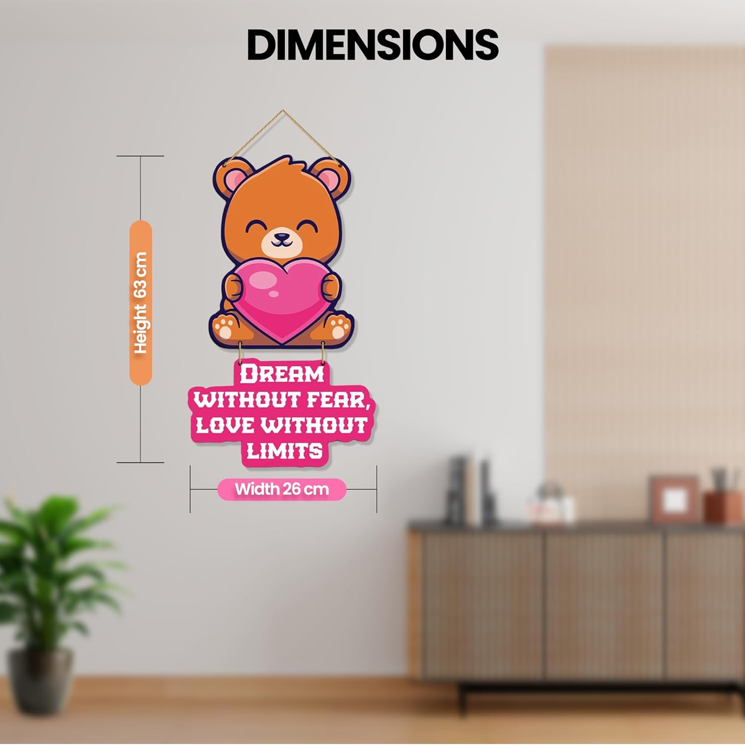 Wooden Door Hanging Decorative Items – Teddy Wall Sculpture