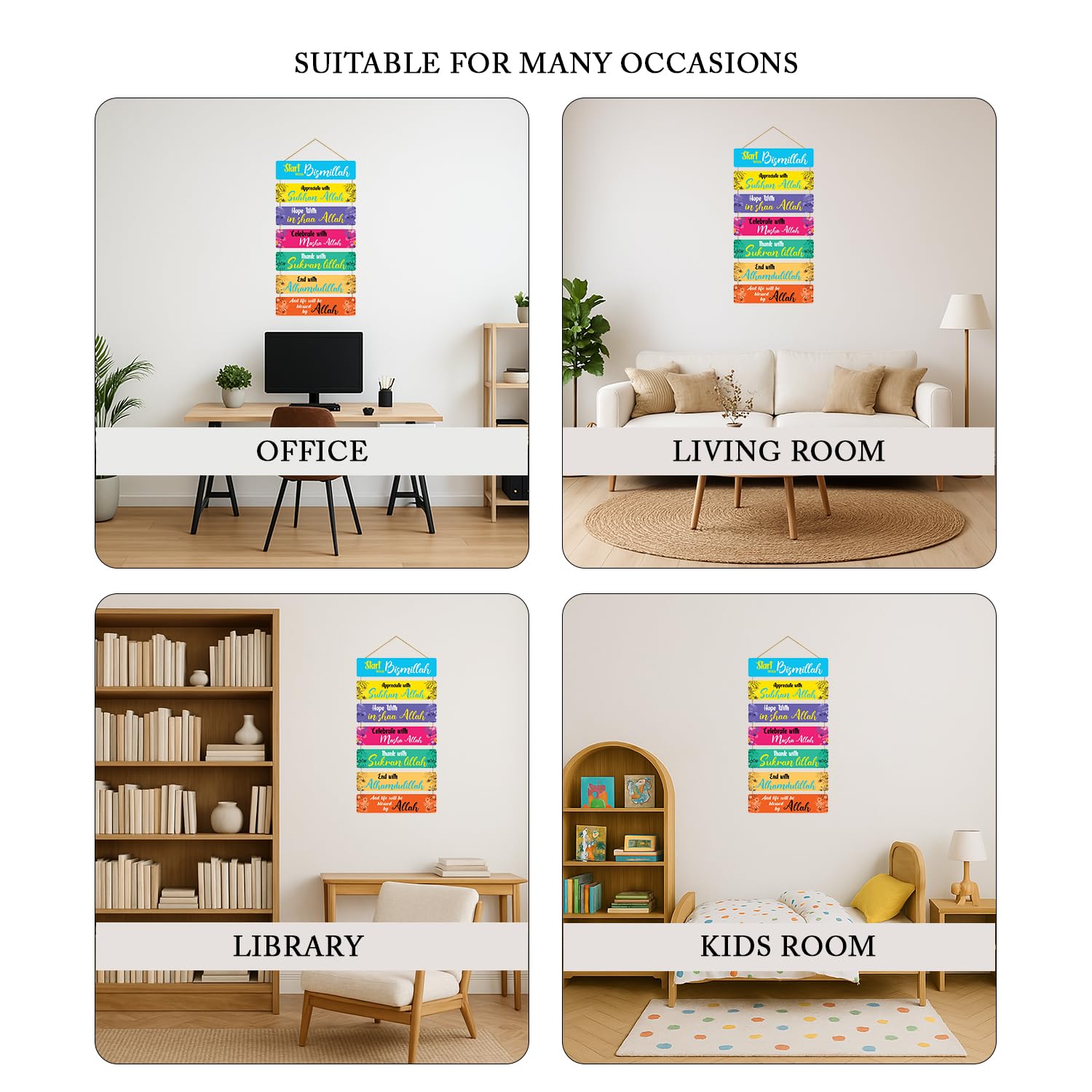 Islamic Decorative Wall Hanging Wooden Art Decoration Item for Living Room - Bedroom - Home Decor