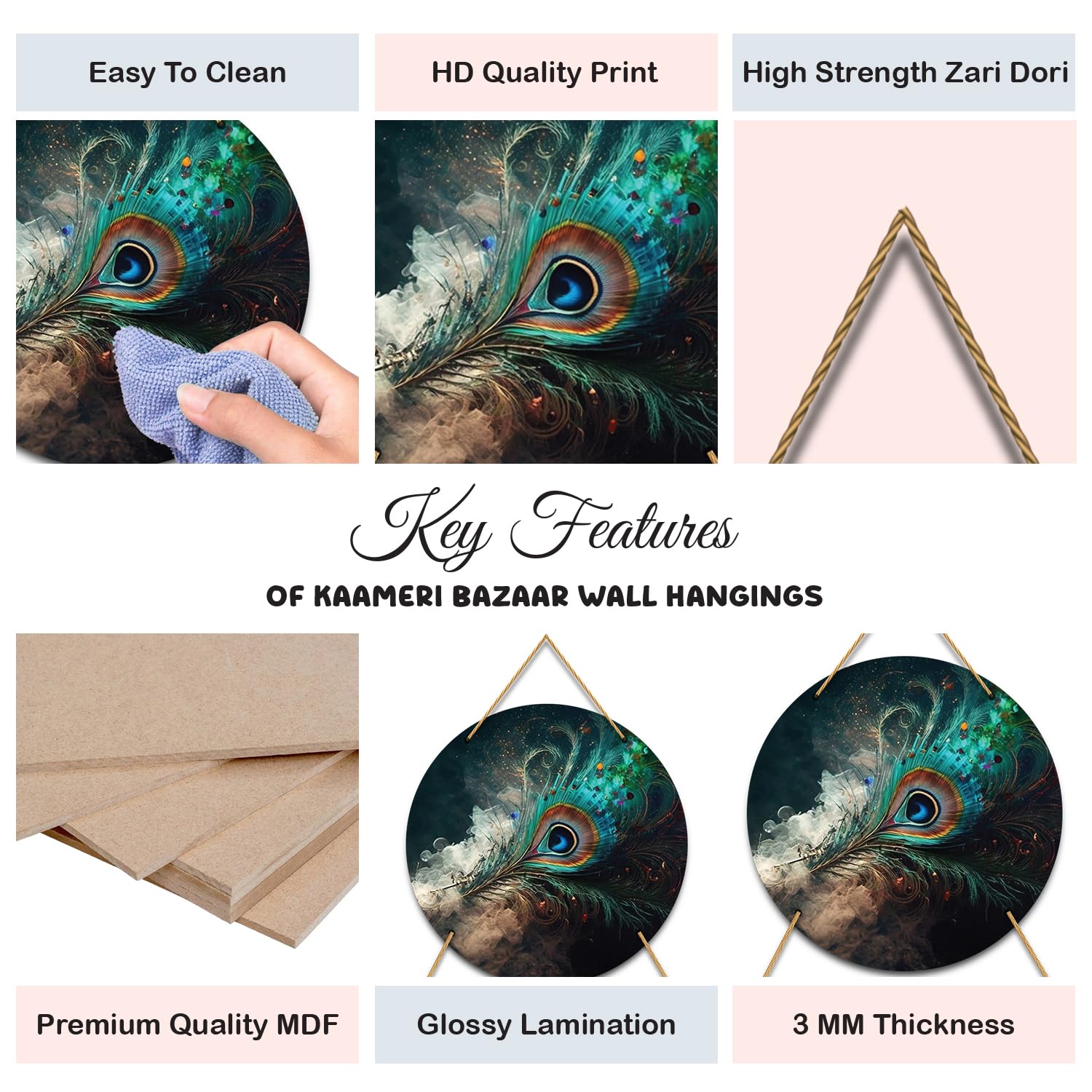 Hare Krishna Mahamantra Wooden Wall Hanging for Living Room-Morpankhv Home Decoration Item