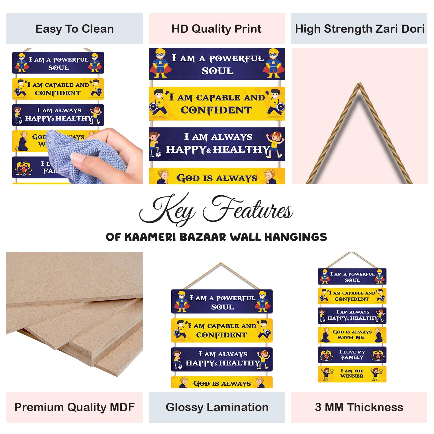 Wooden Wall Hanging Decor - Positive Motivational Thoughts or Quotes Wall Hanging Decorations 